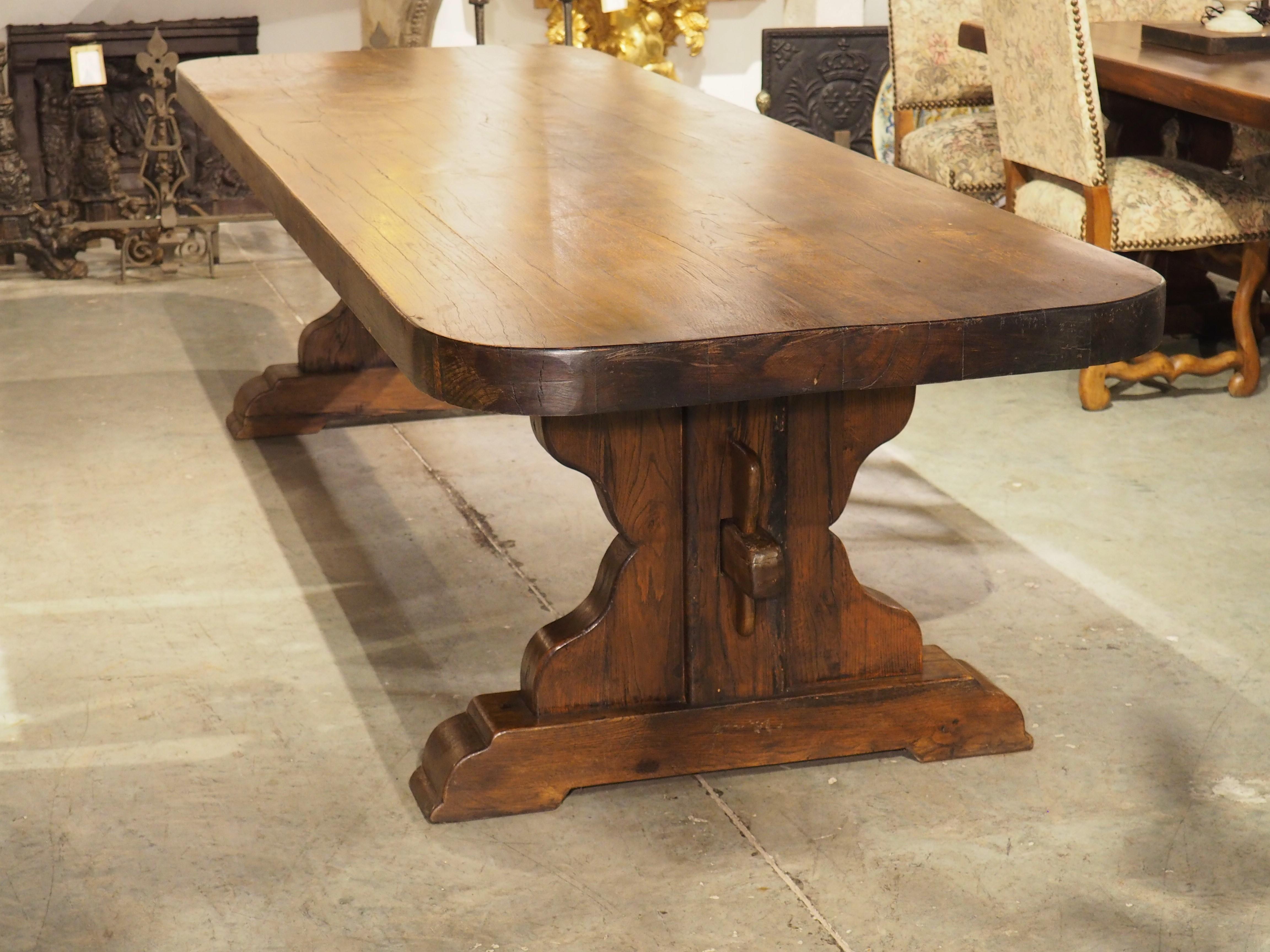 Large Antique Heavy French Oak Dining Table, Circa 1900 3
