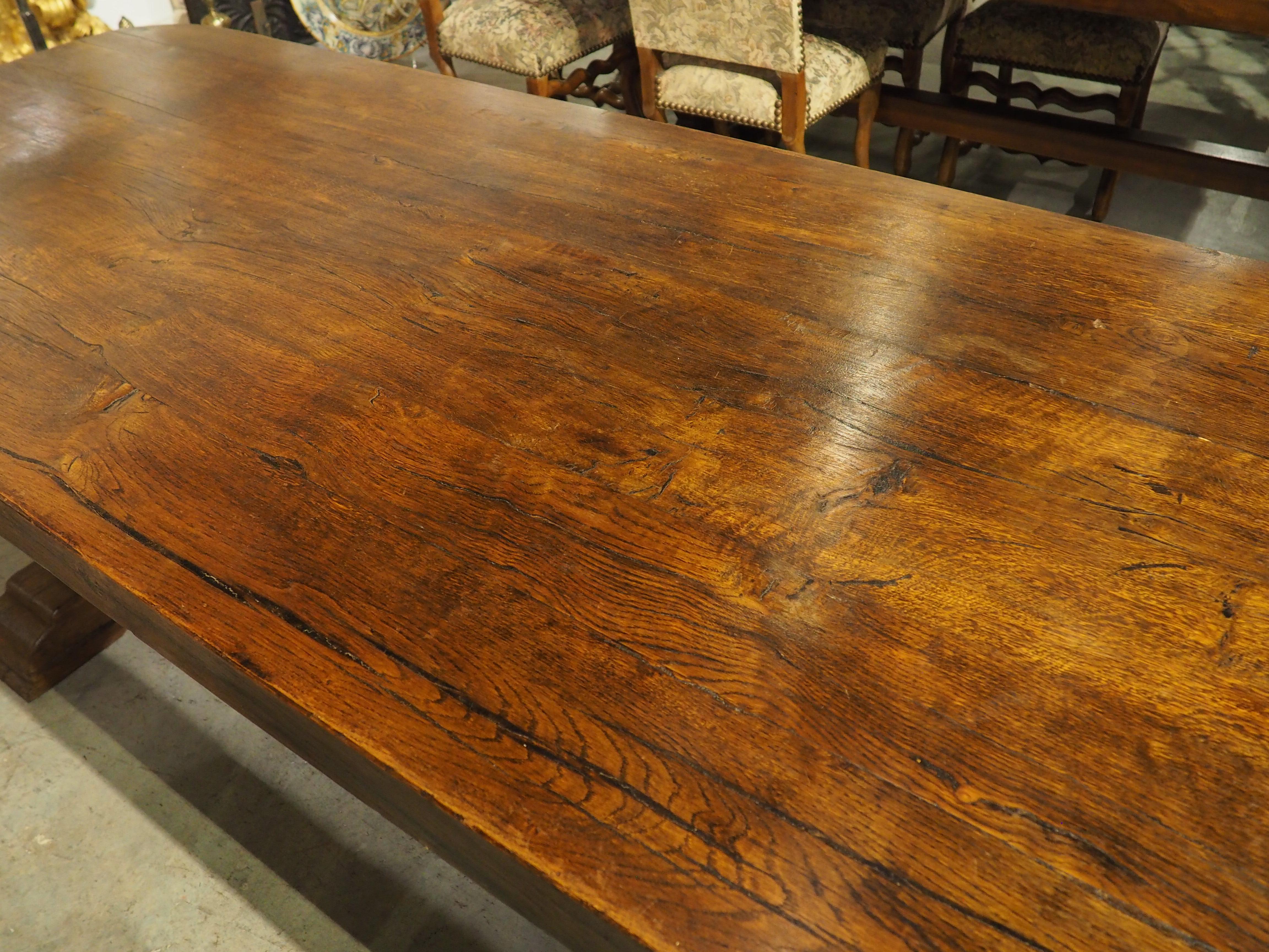 Large Antique Heavy French Oak Dining Table, Circa 1900 8