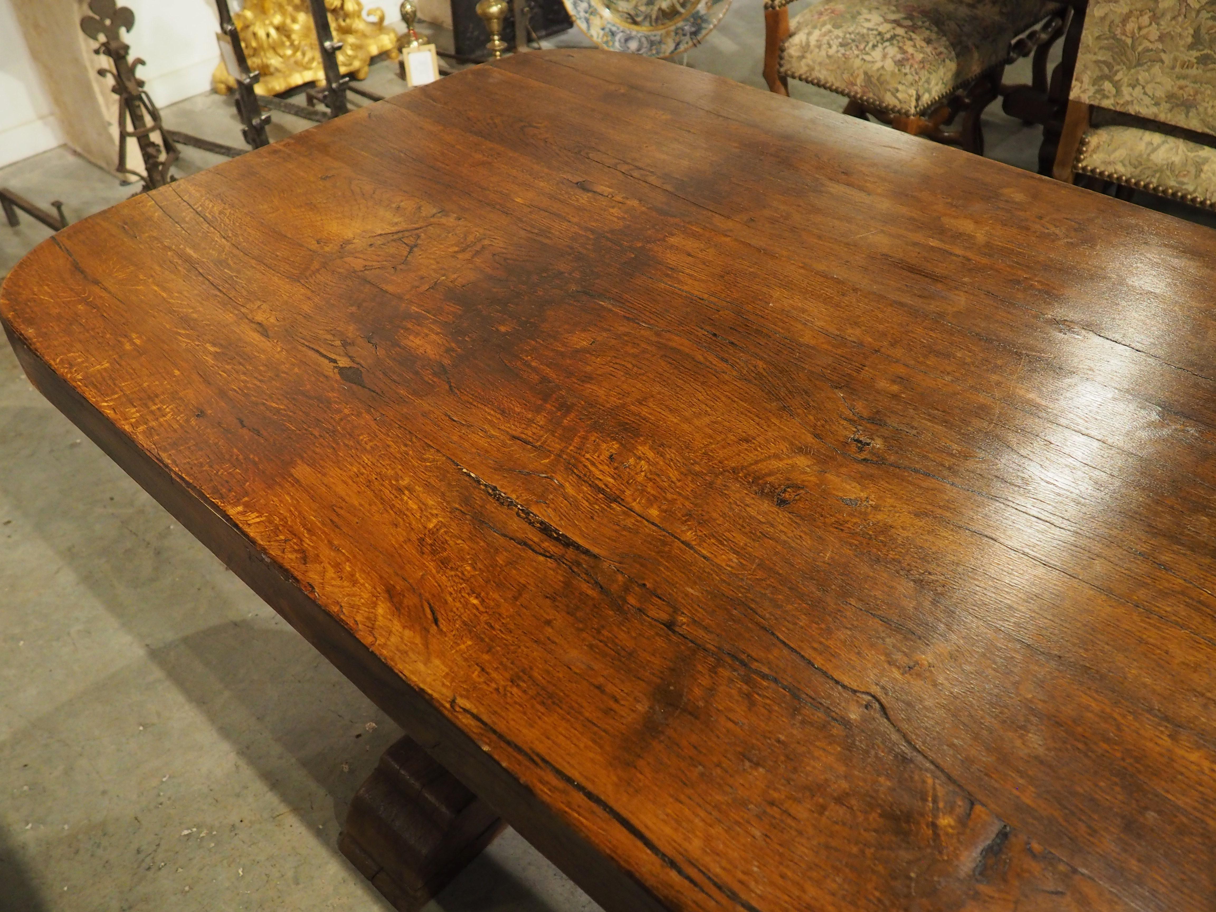 Large Antique Heavy French Oak Dining Table, Circa 1900 9