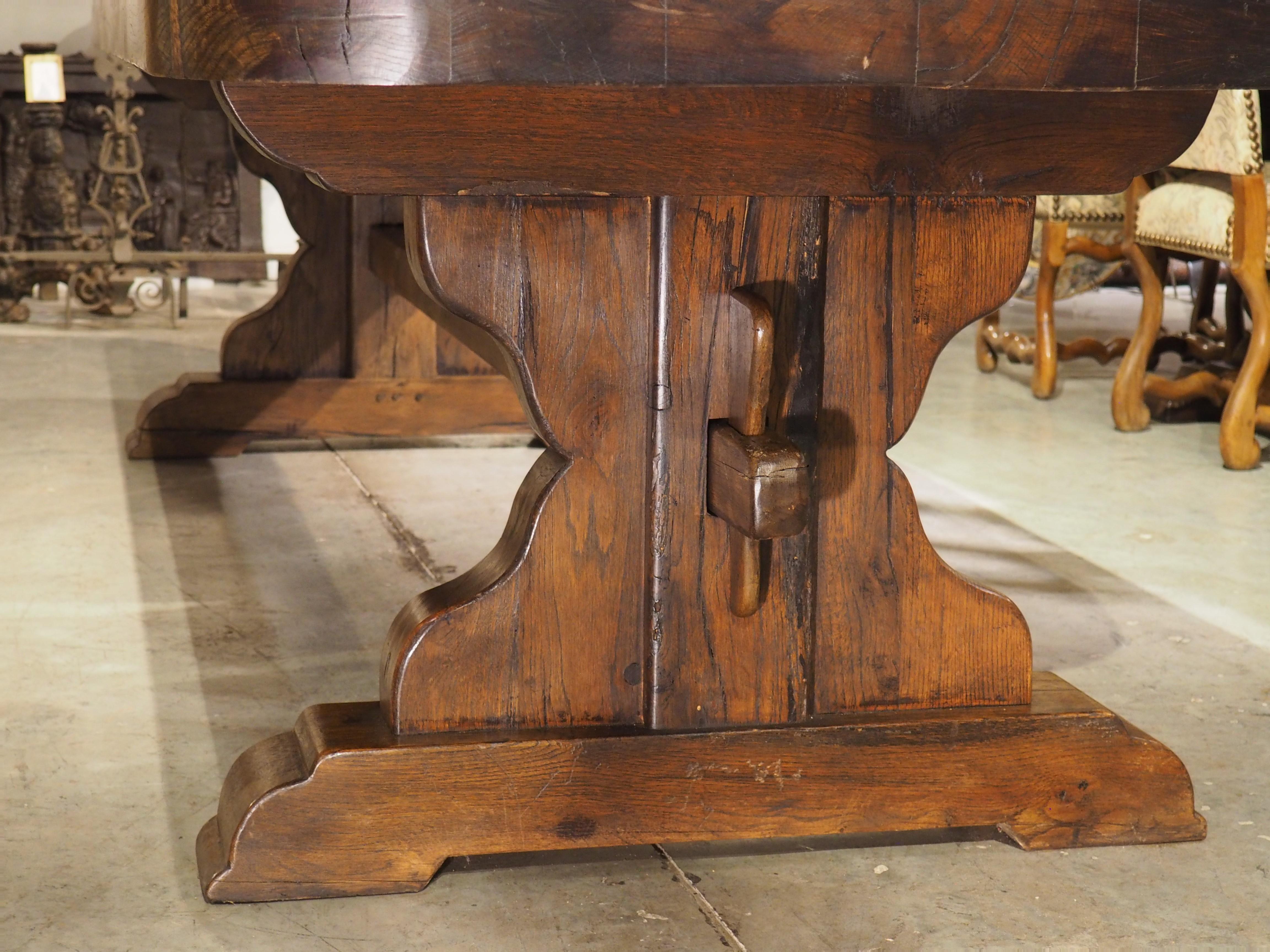 Large Antique Heavy French Oak Dining Table, Circa 1900 11