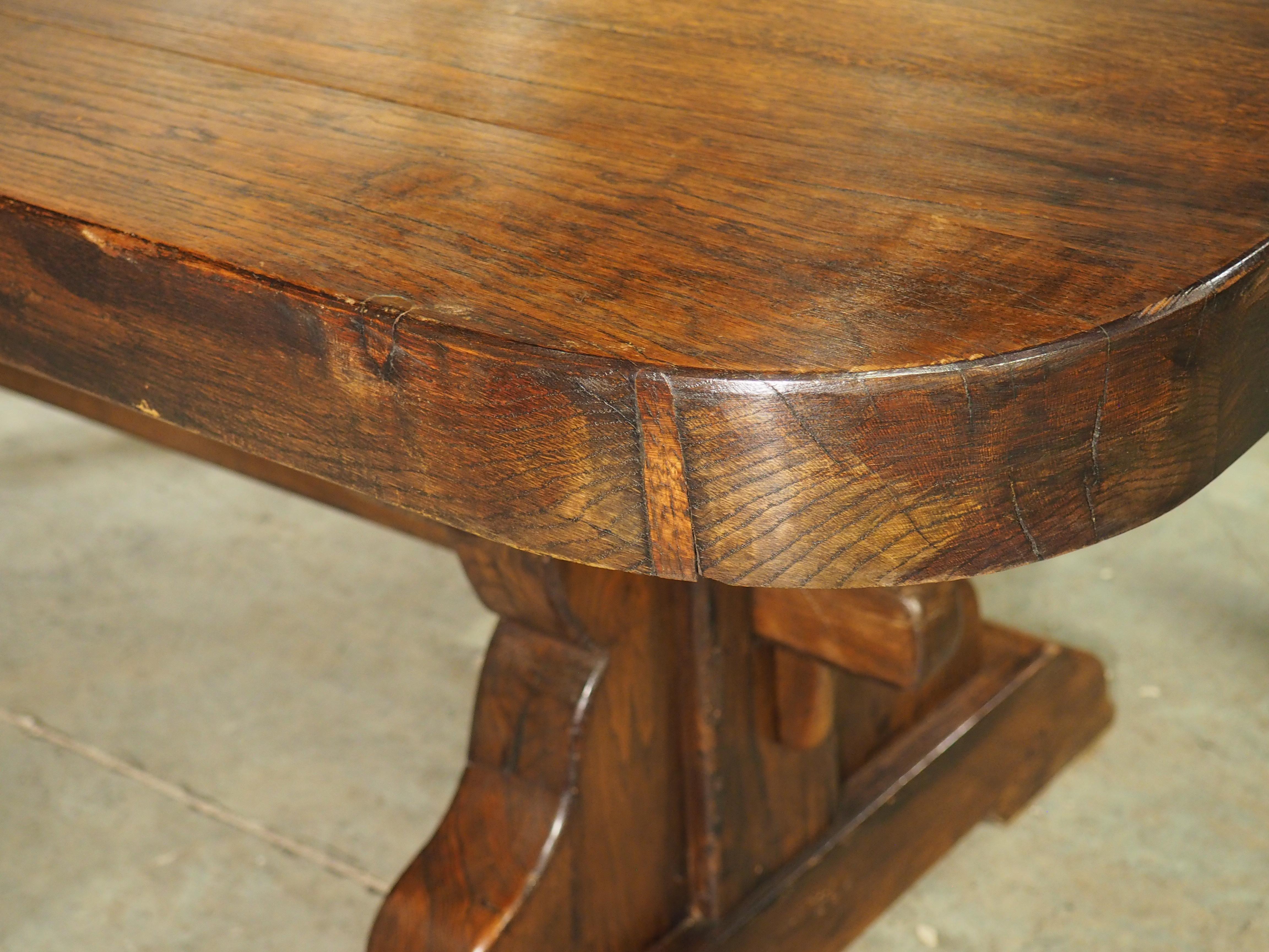 Large Antique Heavy French Oak Dining Table, Circa 1900 12