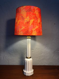 Large Antique Heiberg Ceramic Electrified Oil Table Lamp