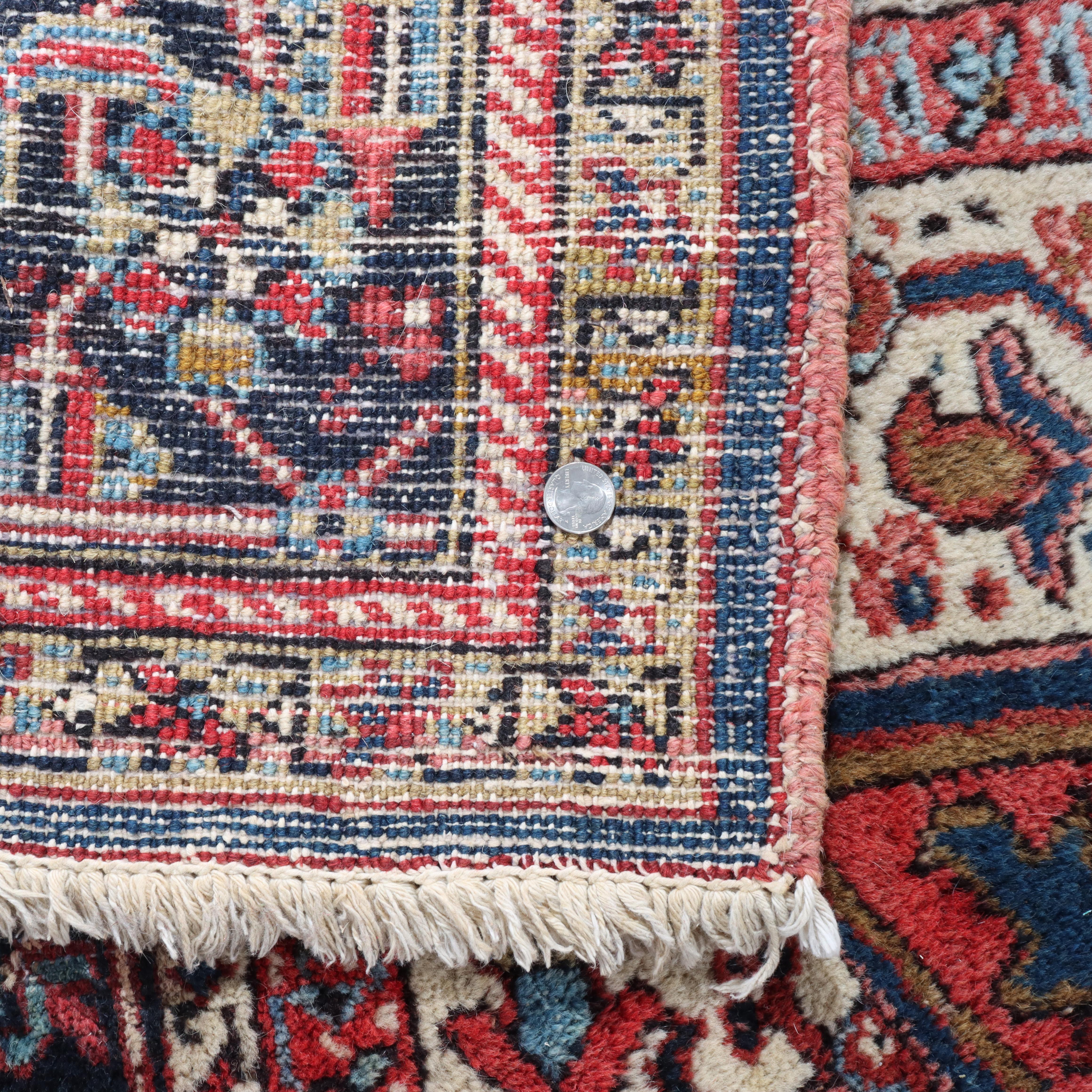 Laine Grand tapis oriental ancien Heriz Persan C1920 en vente