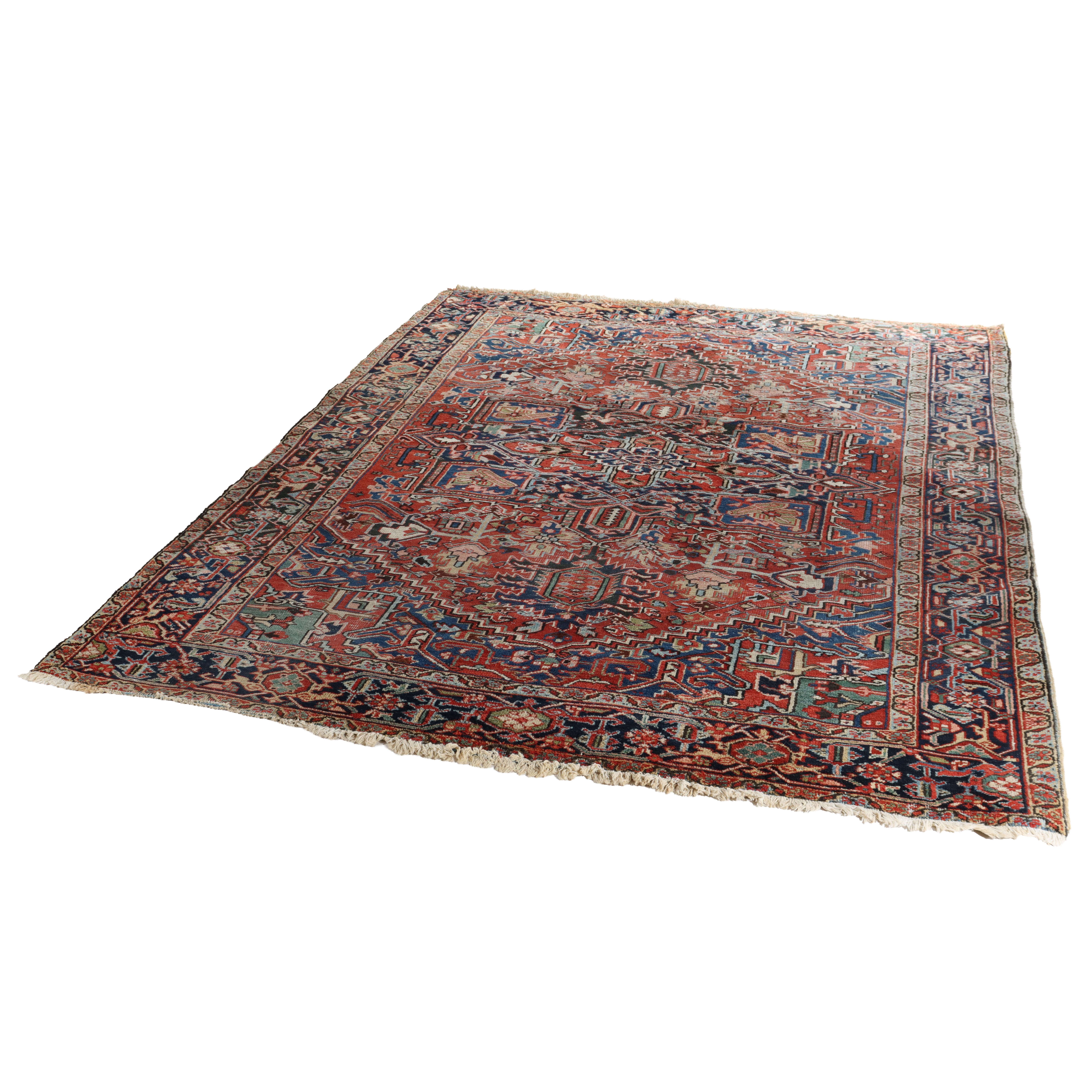 Grand Tapis Oriental Persan Heriz ancien non signé C1920 Bon état - En vente à Big Flats, NY