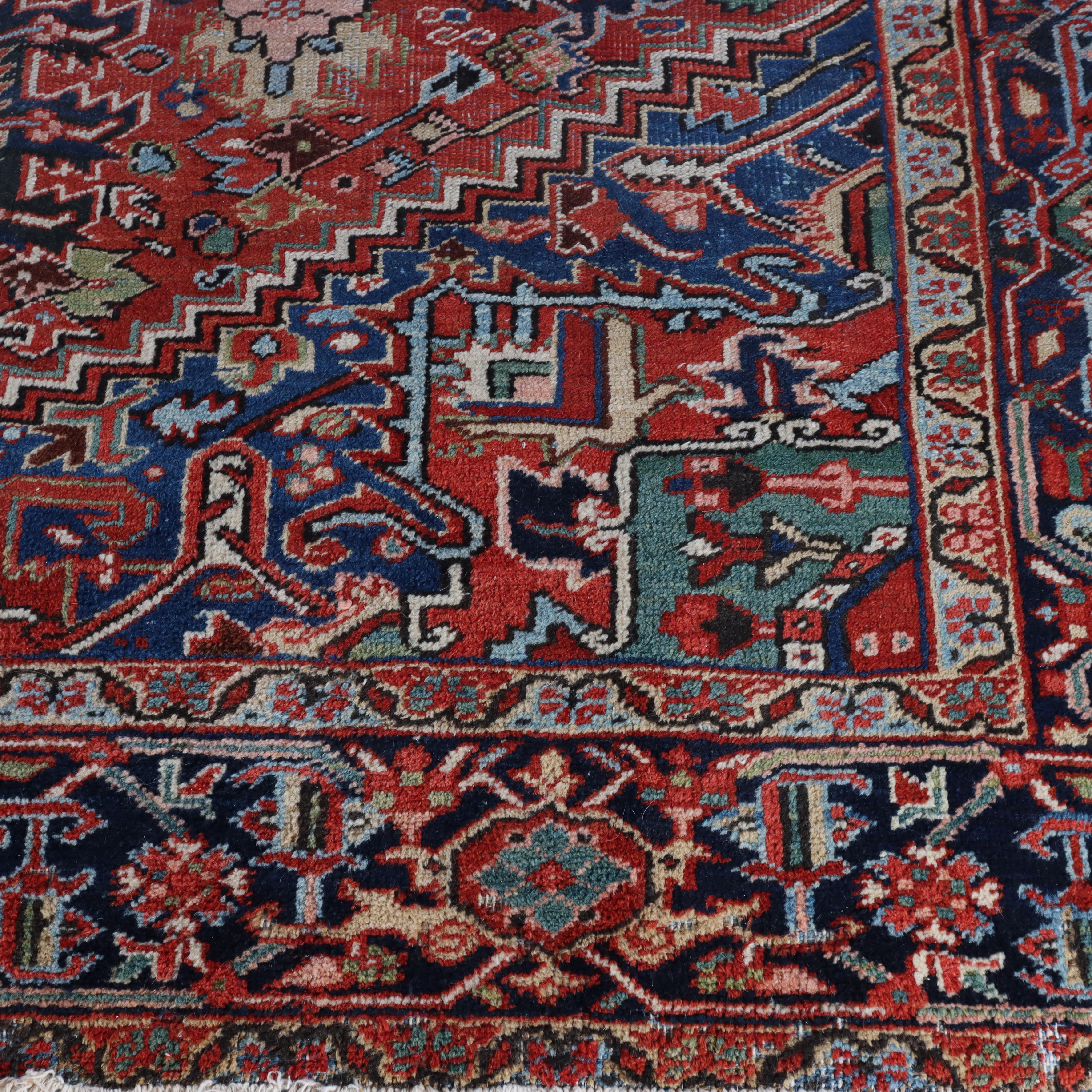 Grand Tapis Oriental Persan Heriz ancien non signé C1920 en vente 1