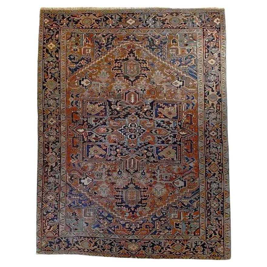 Grand Tapis Oriental Persan Heriz ancien non signé C1920