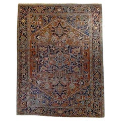 Grand Tapis Oriental Persan Heriz ancien non signé C1920