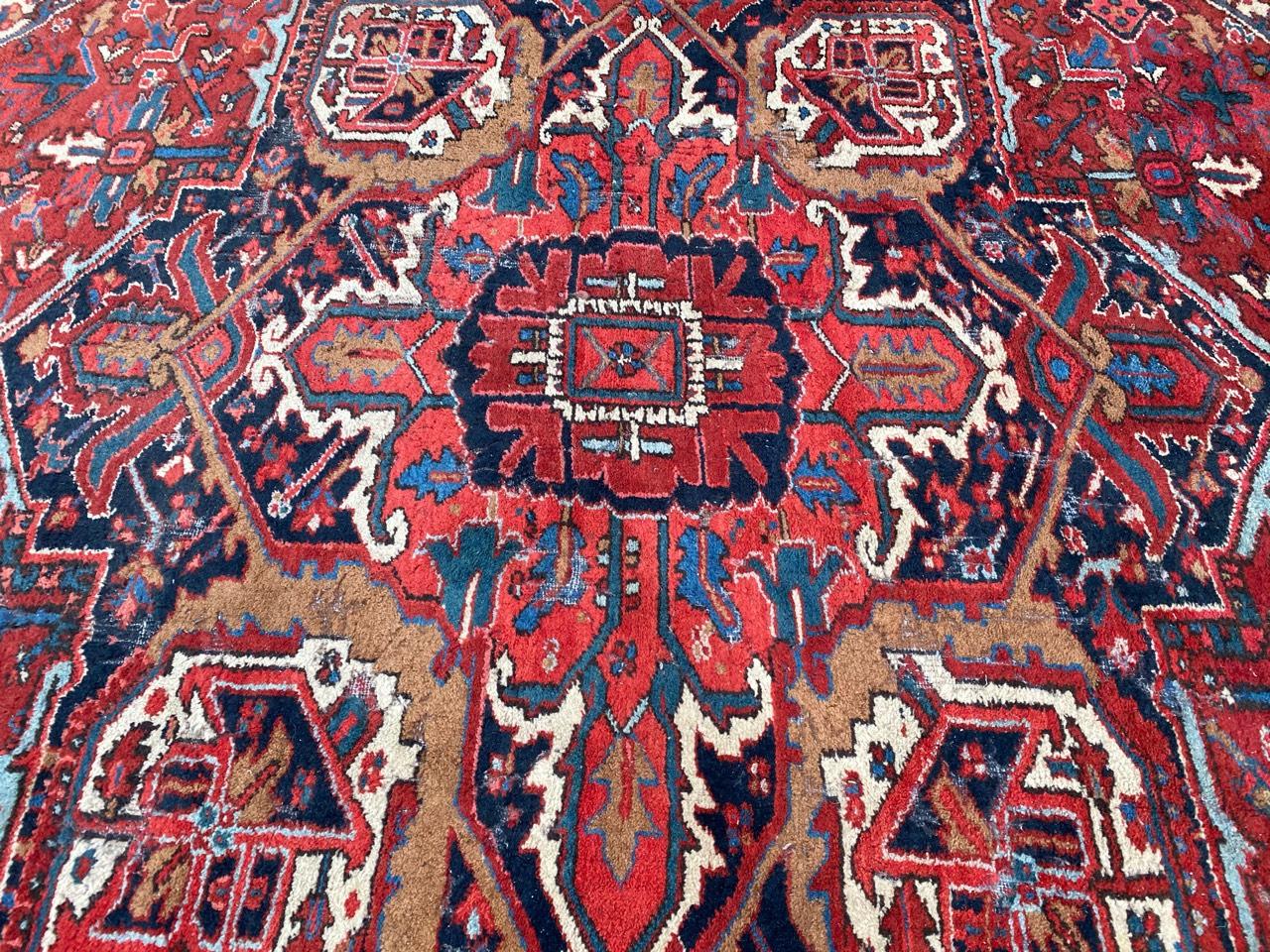 Large Antique Heriz Rug 12