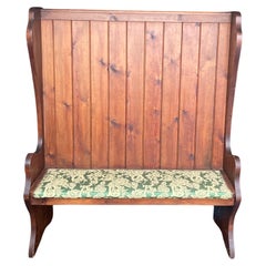 Large Used High Back Pine Church Pew Bench CIRCA 1920'S