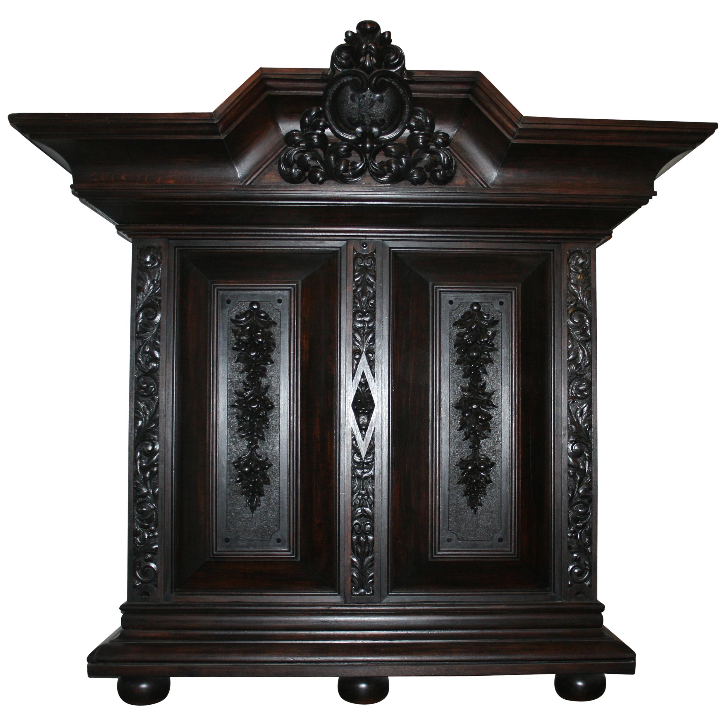 Late 19th Century German Baroque Style Historicism Cabinet made of Oak