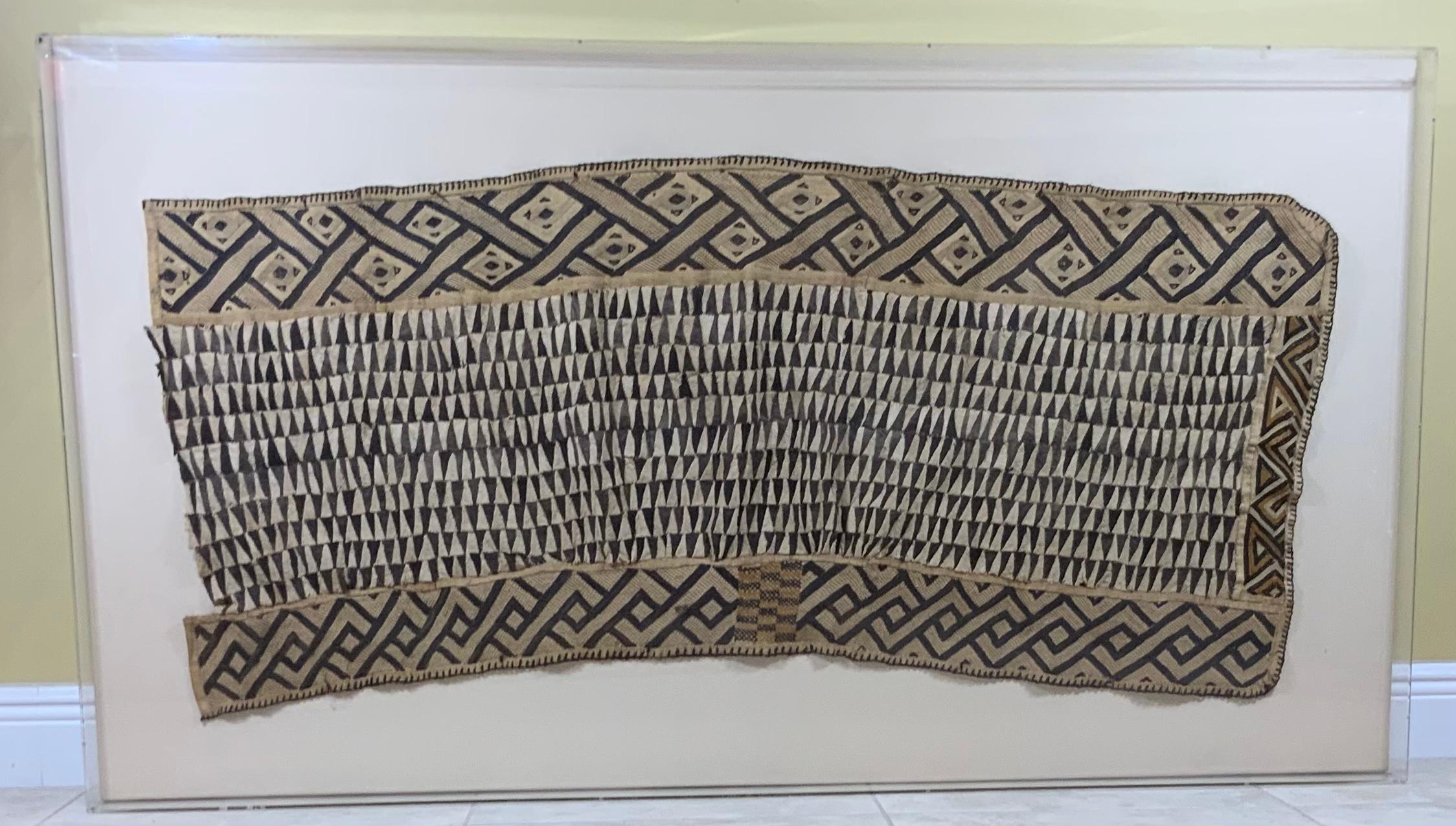 Large Antique Horizontal African Textile  Shadowbox Wall Hanging For Sale 6