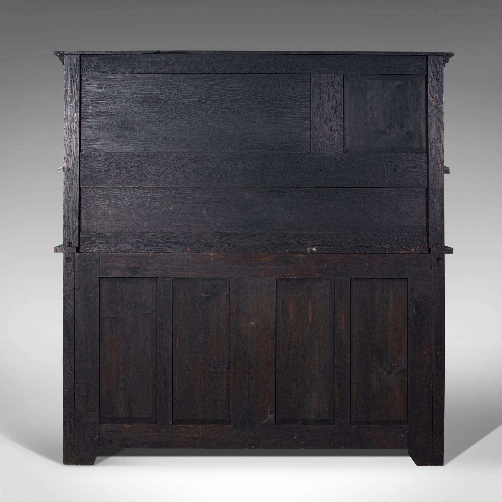 Oak Large Antique Housekeeper's Cabinet, Dresser, Arts & Crafts, After Liberty, 1910