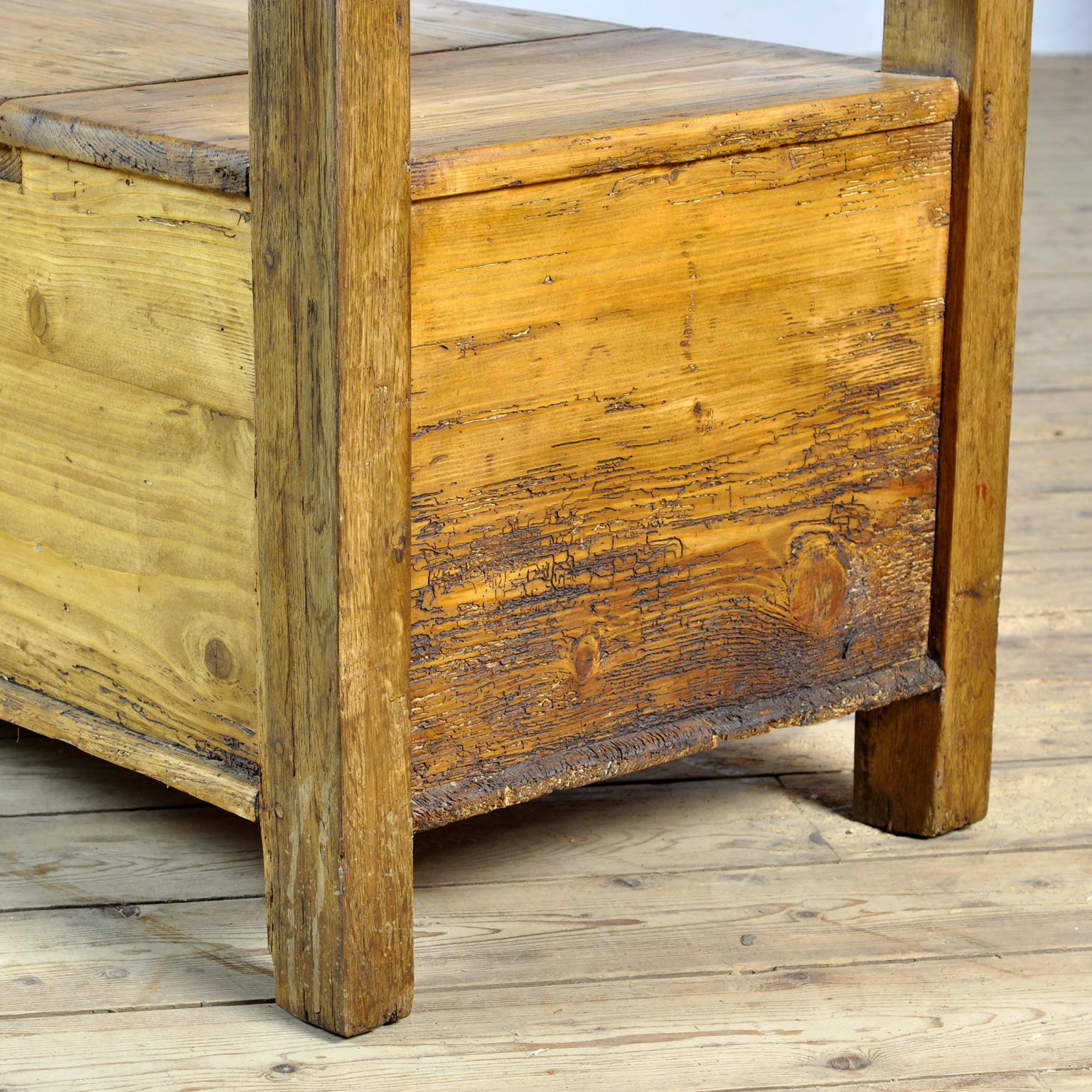 Large Antique Hungarian Settle Bench, 1920's 7