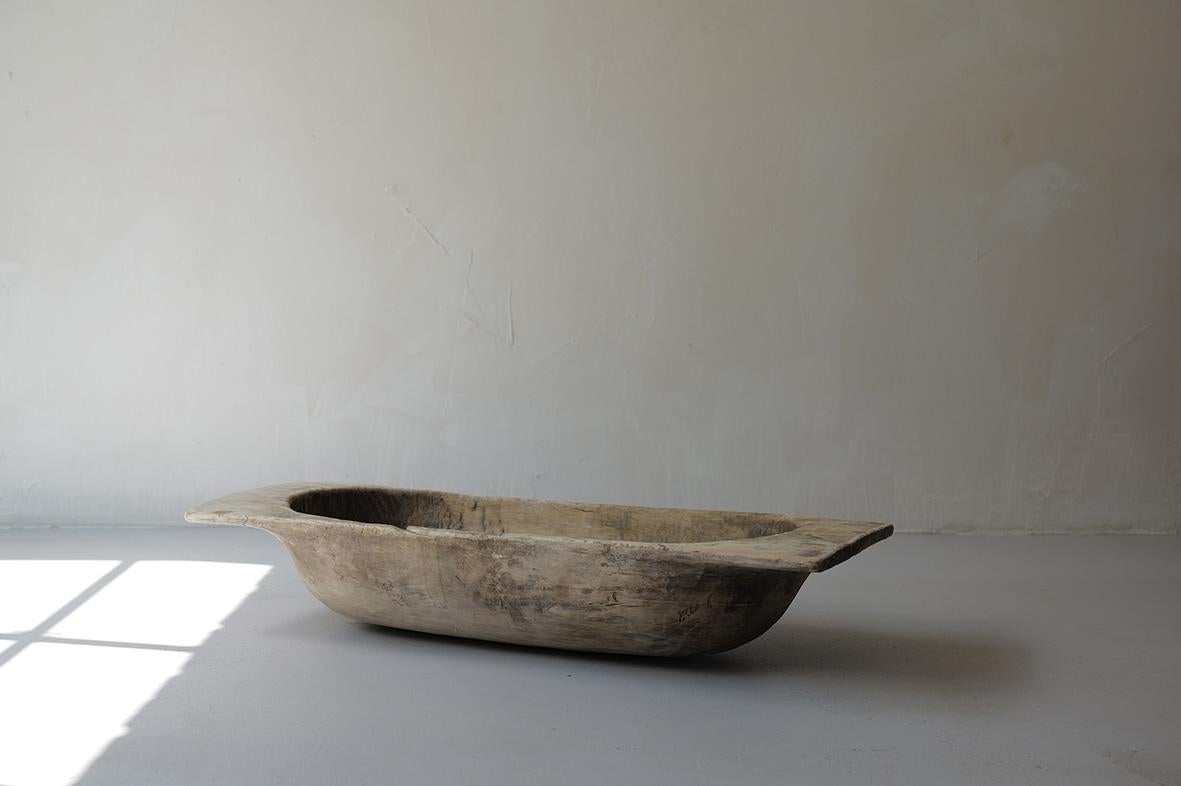 Primitive Large Antique Hungarian Dough Bowl – Hand-Carved Bowl, Early 1900s For Sale