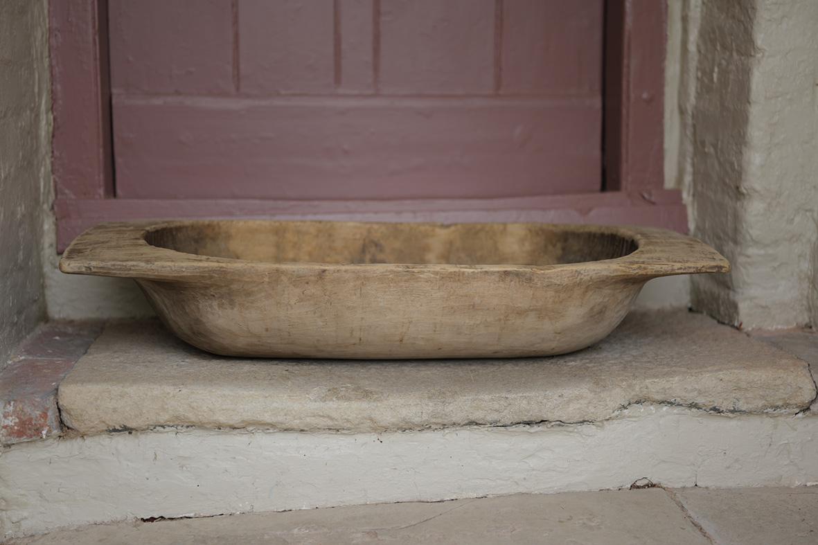 18th Century Large Antique Hungarian Dough Bowl – Hand-Carved Bowl, Early 1900s For Sale