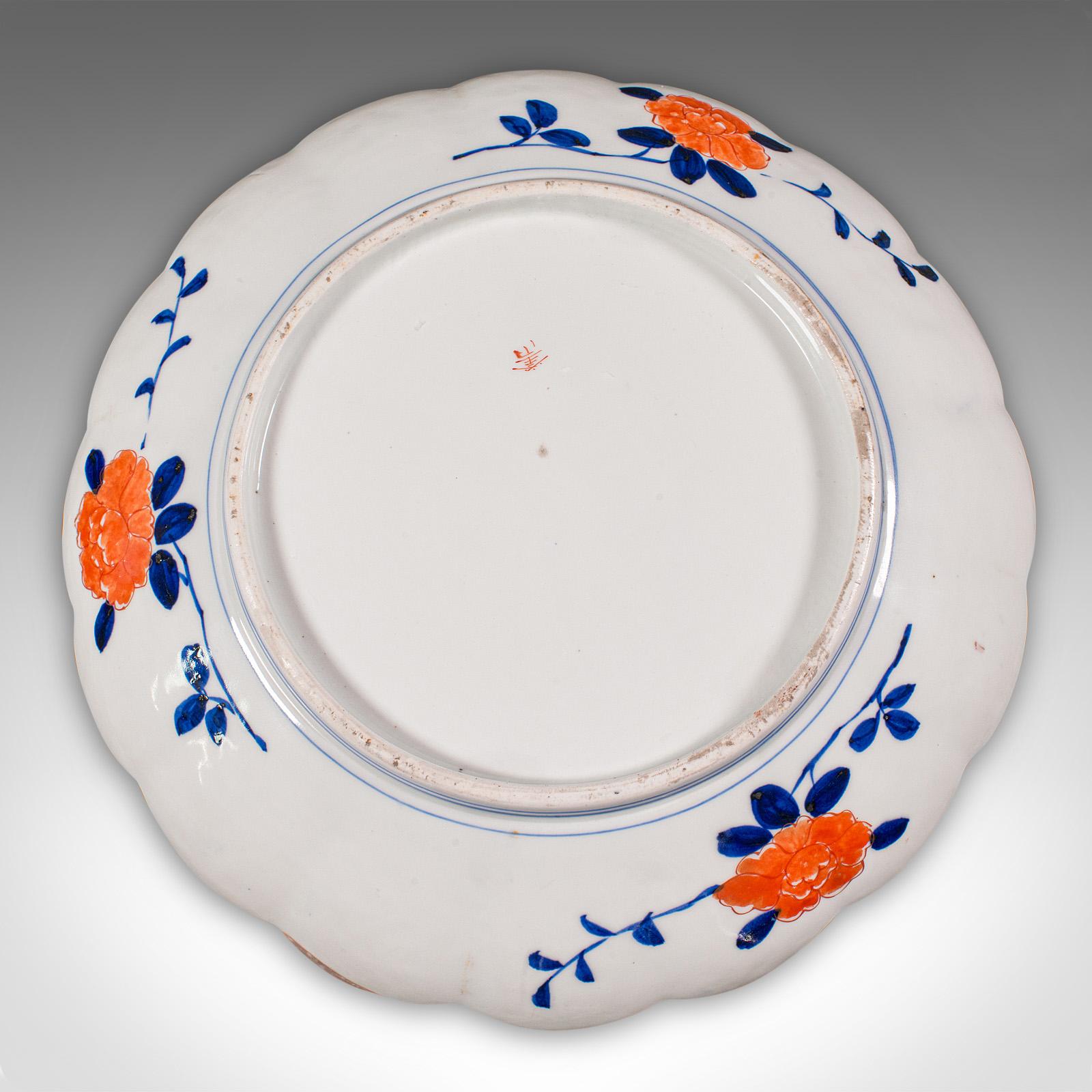 Large Antique Imari Fruit Display Plate, Japanese, Ceramic Platter, Victorian For Sale 6