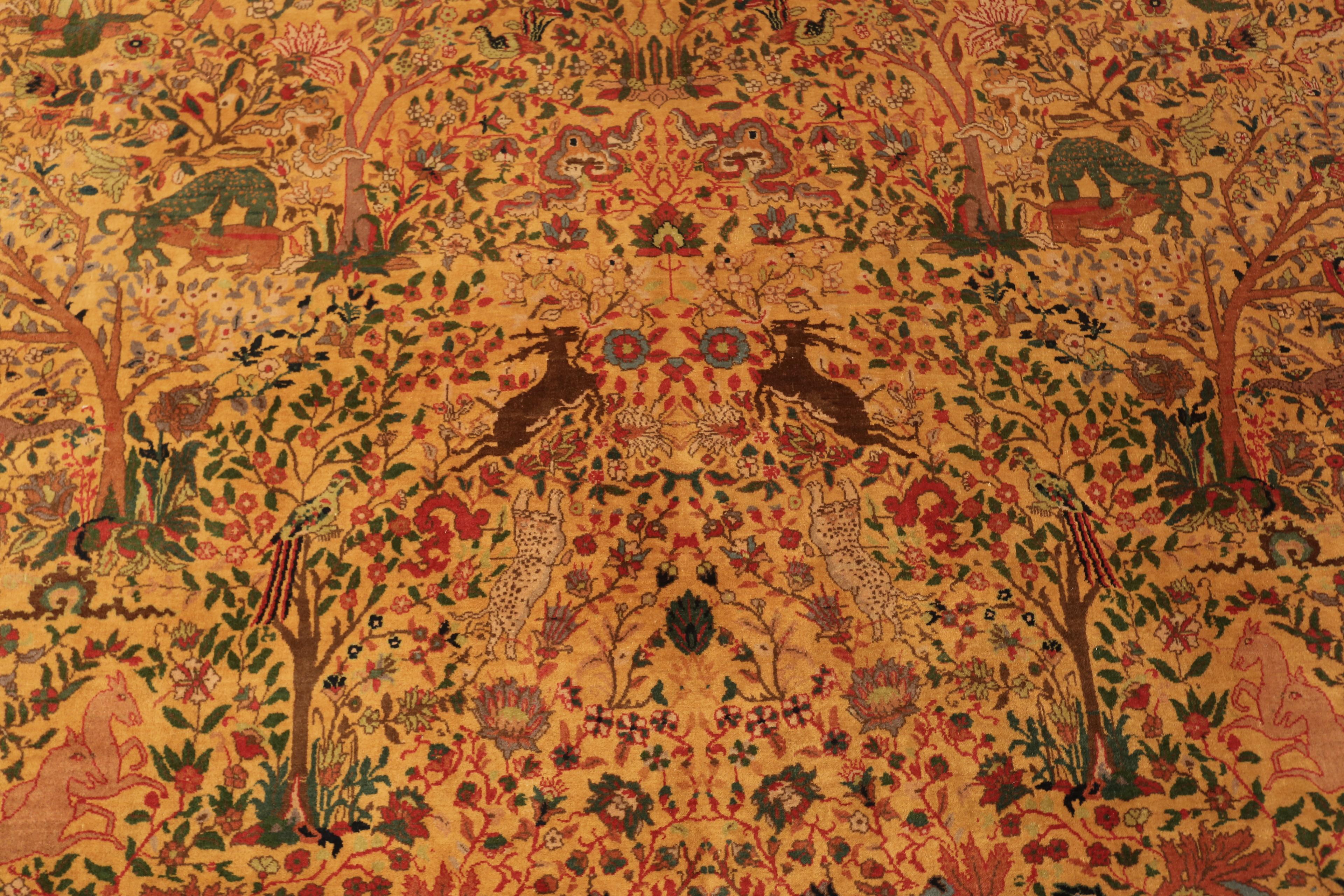Hand-Knotted Antique Indian Agra Rug. Size: 11 ft x 17 ft 8 in