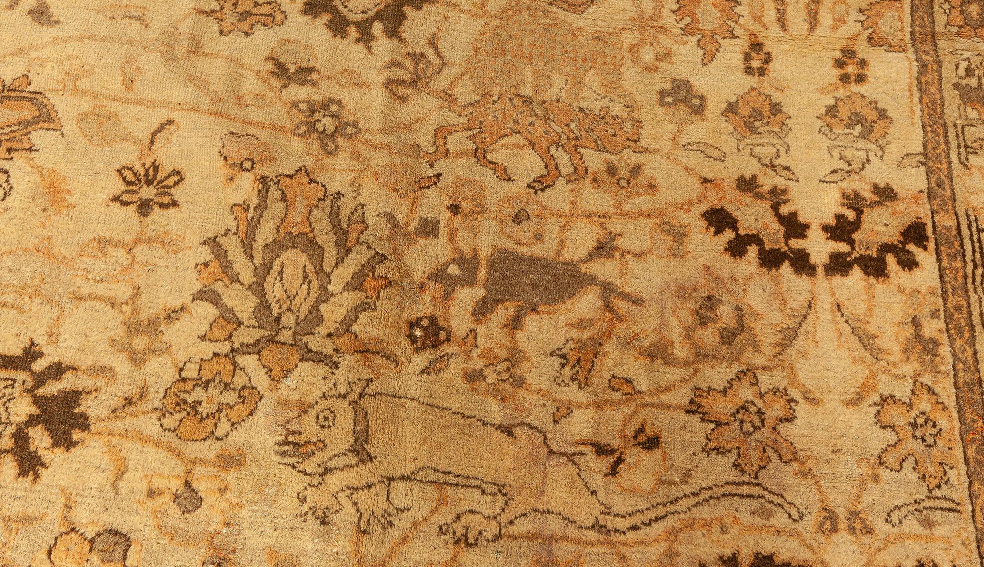 Large Antique Indian Amritsar handmade wool rug
Size: 14'3