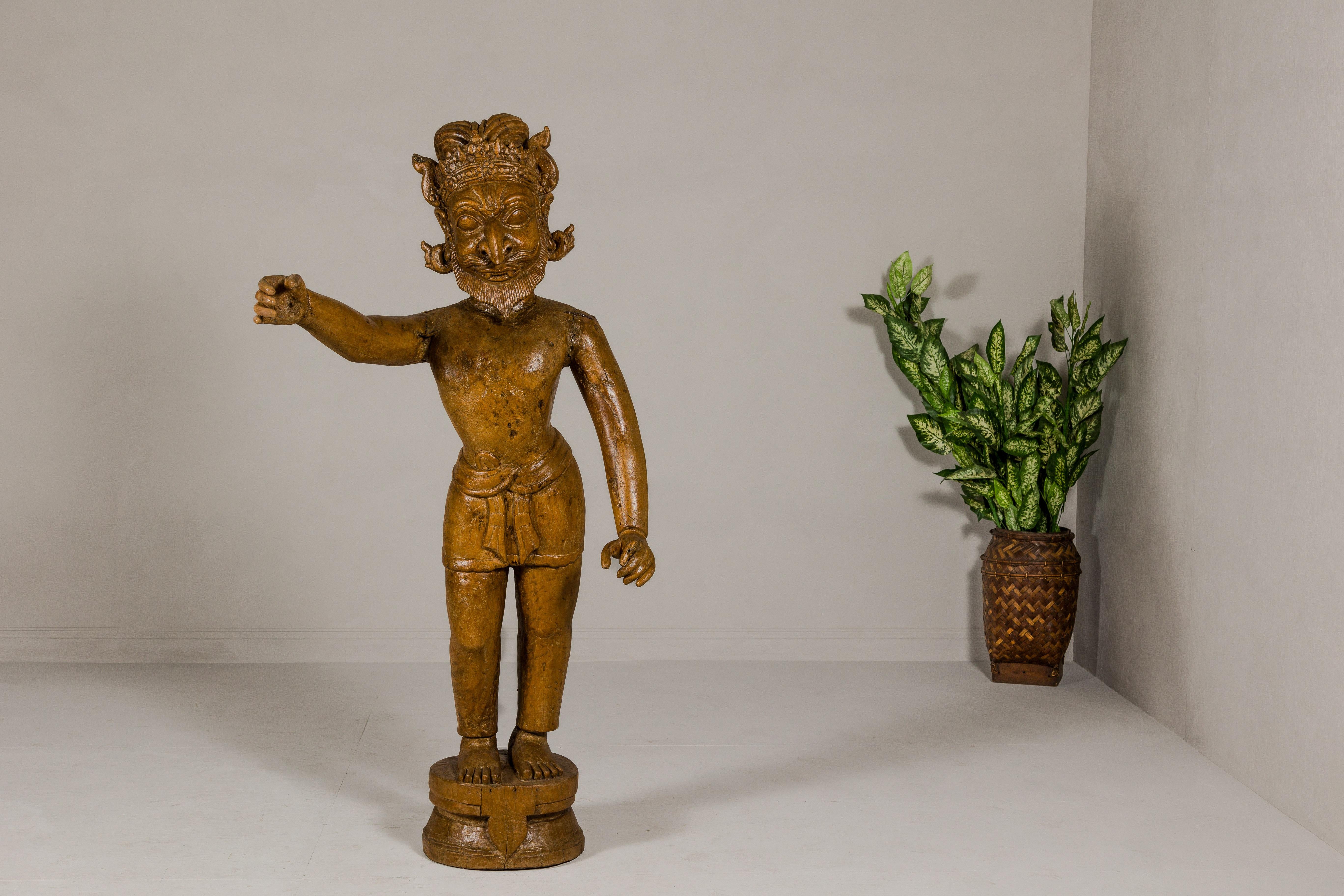 statue indienne bois