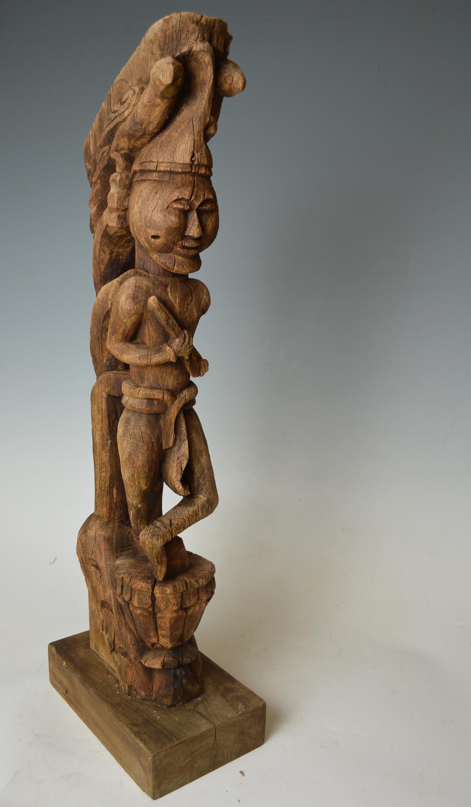 Bronze Large Antique Indo Burmese Carved Bracket Figure, 18th Century For Sale