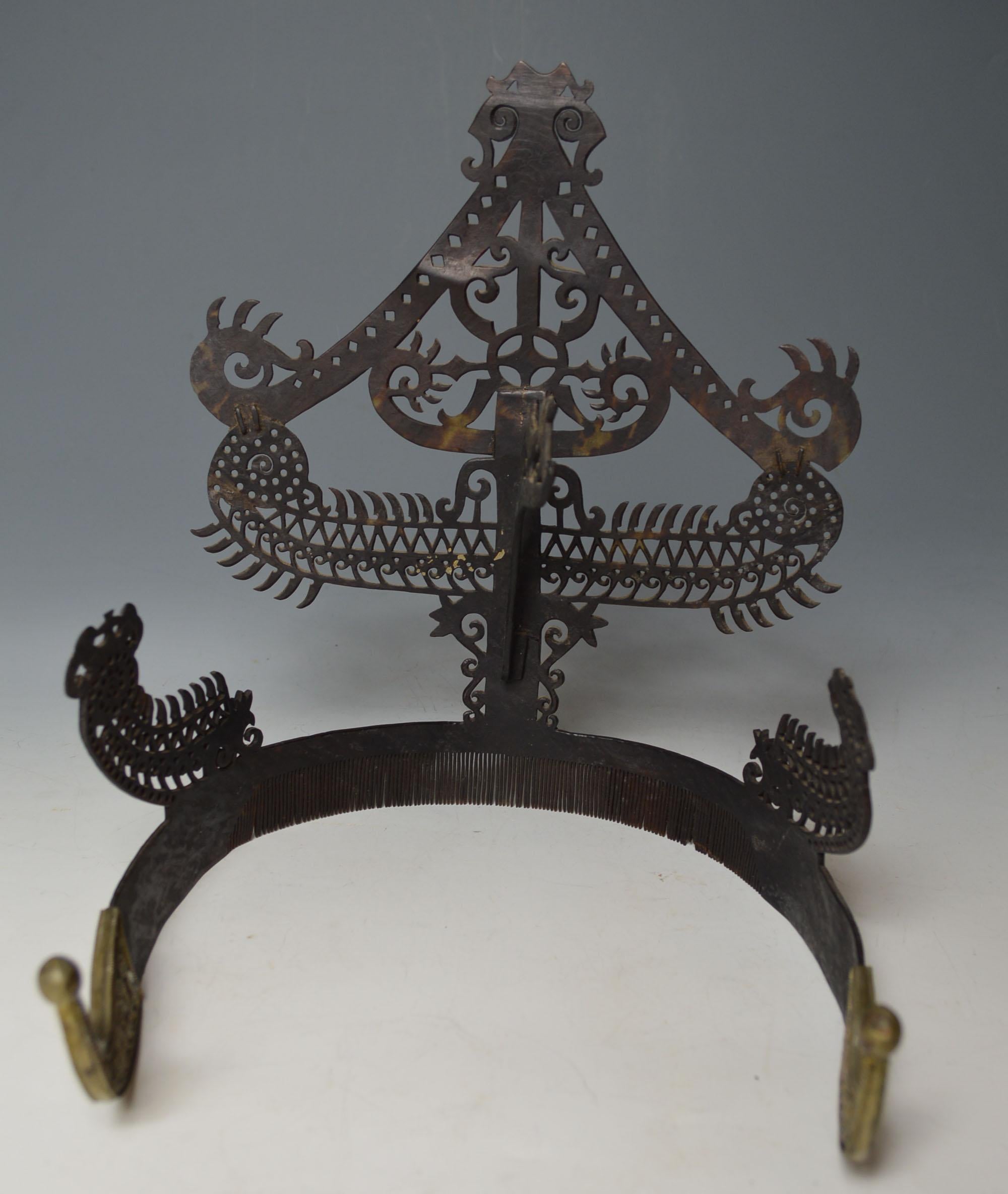 Large Antique Indonesian Sumba Tribal Headdress Wedding Comb Oriental Asian Art In Good Condition In London, GB