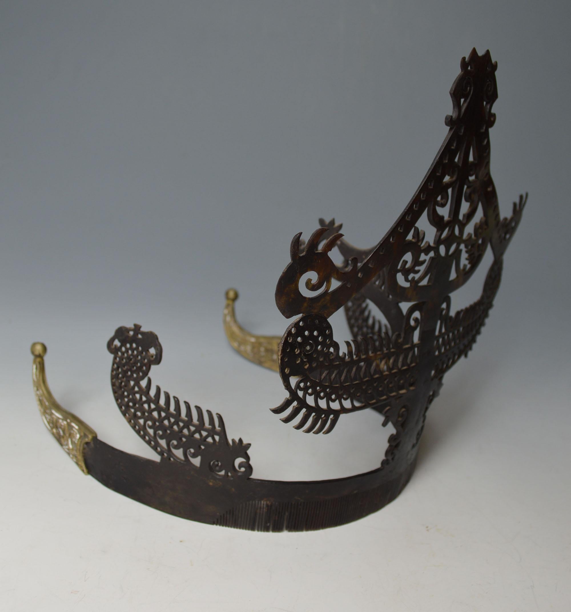 20th Century Large Antique Indonesian Sumba Tribal Headdress Wedding Comb Oriental Asian Art
