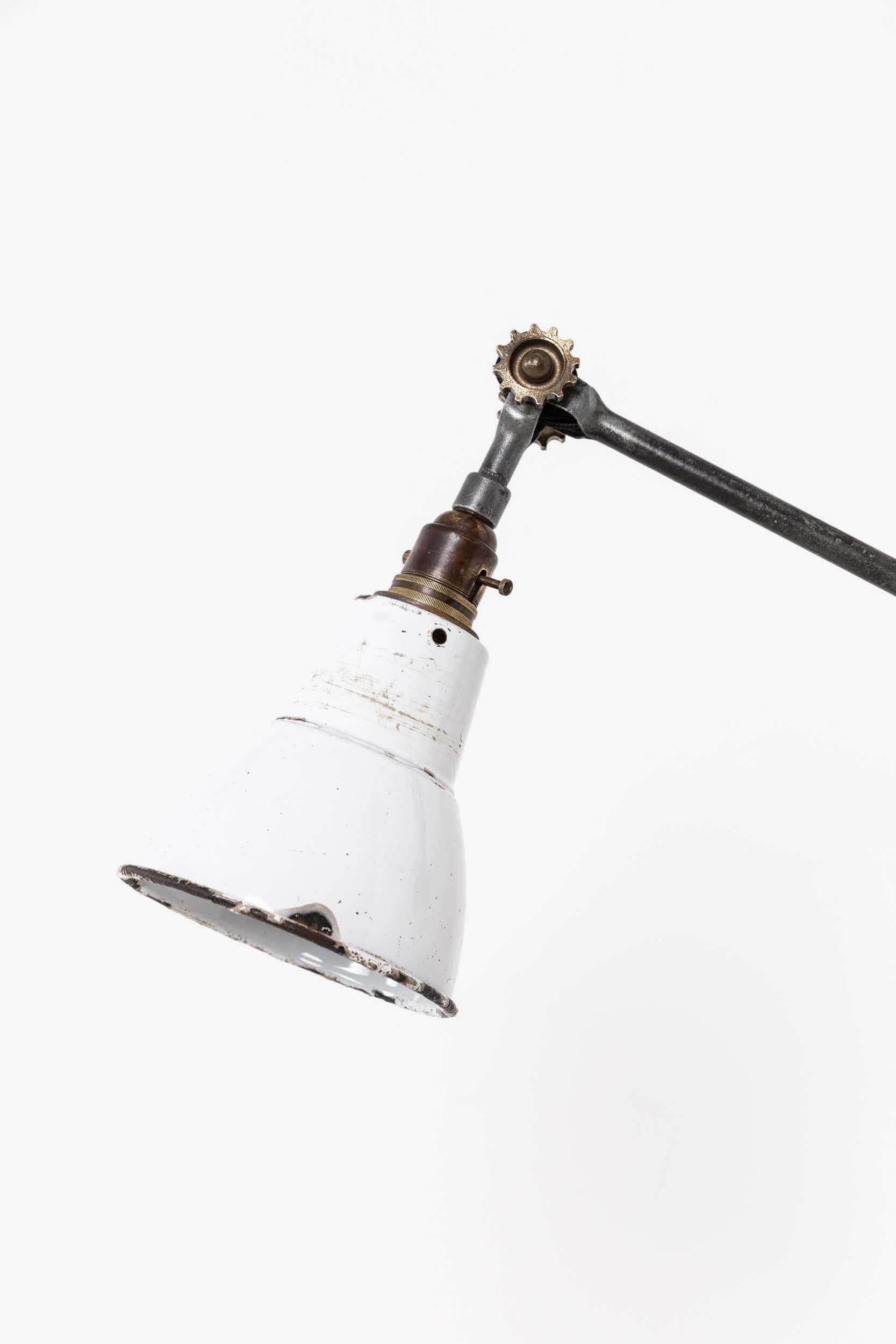 Acier Grande lampe de bureau industrielle ancienne de Machinist Dugdills Machinist c1910 en vente