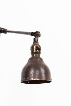 Grand A.C.I.C. industriel ancien WHITE Lampe de table de bureau de machiniste C.C. 1890