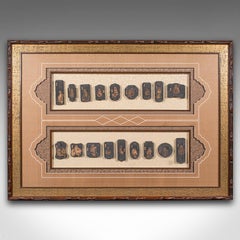 Large Antique Ink Stone Display Set, Chinese, Ornamental Stones, Qing, Victorian