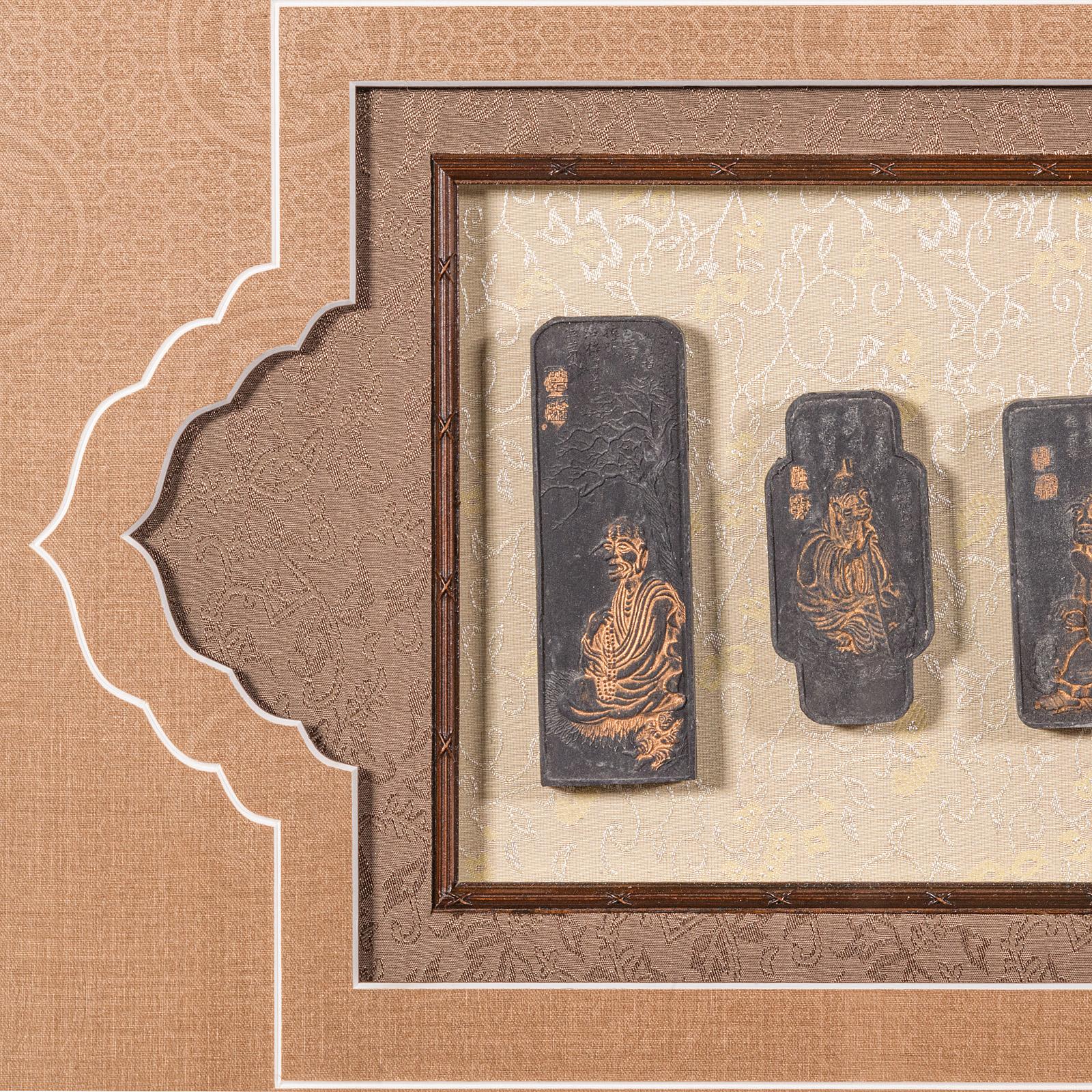 Großes antikes Vitrinen-Set aus Tintenstein, chinesisch, mit Ornamentsteinen, Qing, viktorianisch (19. Jahrhundert) im Angebot