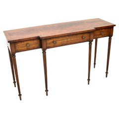 Large Antique Inlaid Brass Console Table