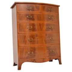 Large Antique Inlaid Sheraton Style Chest of Drawers