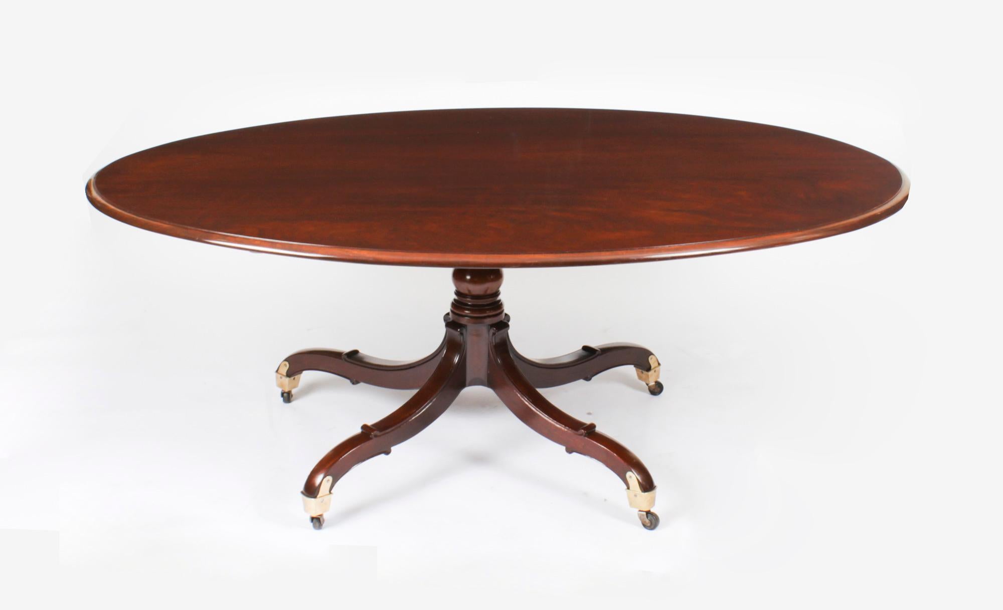 Large Antique Irish Georgian Oval Loo / Breakfast Table, 19th Century 2