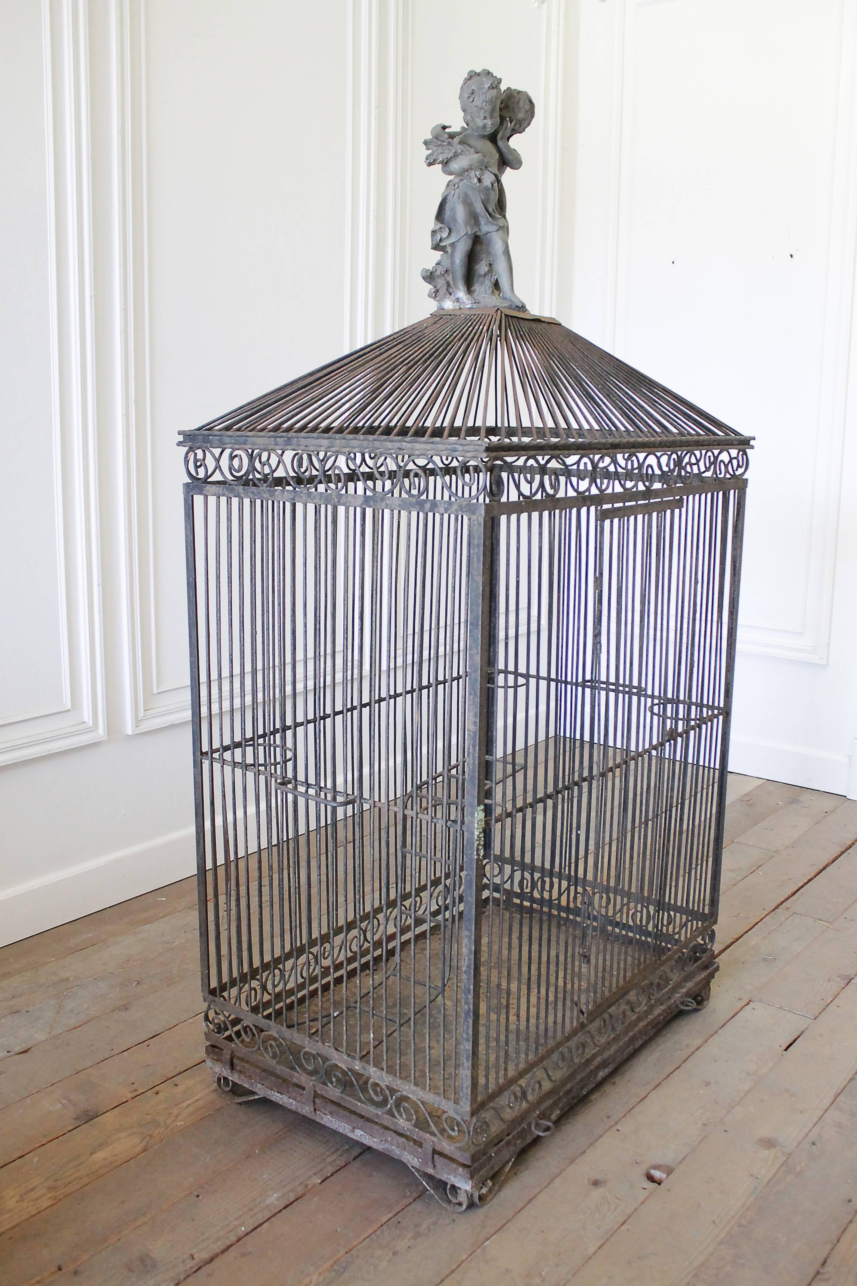 Large Antique Iron Bird Cage 2