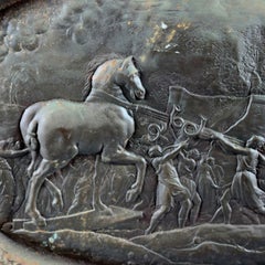Large and Antique Iron Plaque "The Procession of the Trojan Horse" after Tiepolo