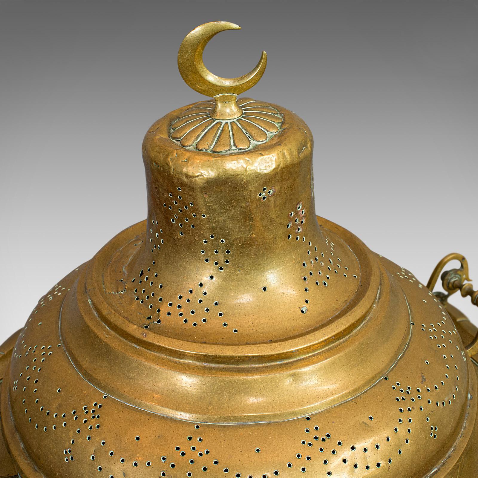 19th Century Large Antique Islamic Fire Pit, Arabic, Brass, Ceremonial Brazier, circa 1900