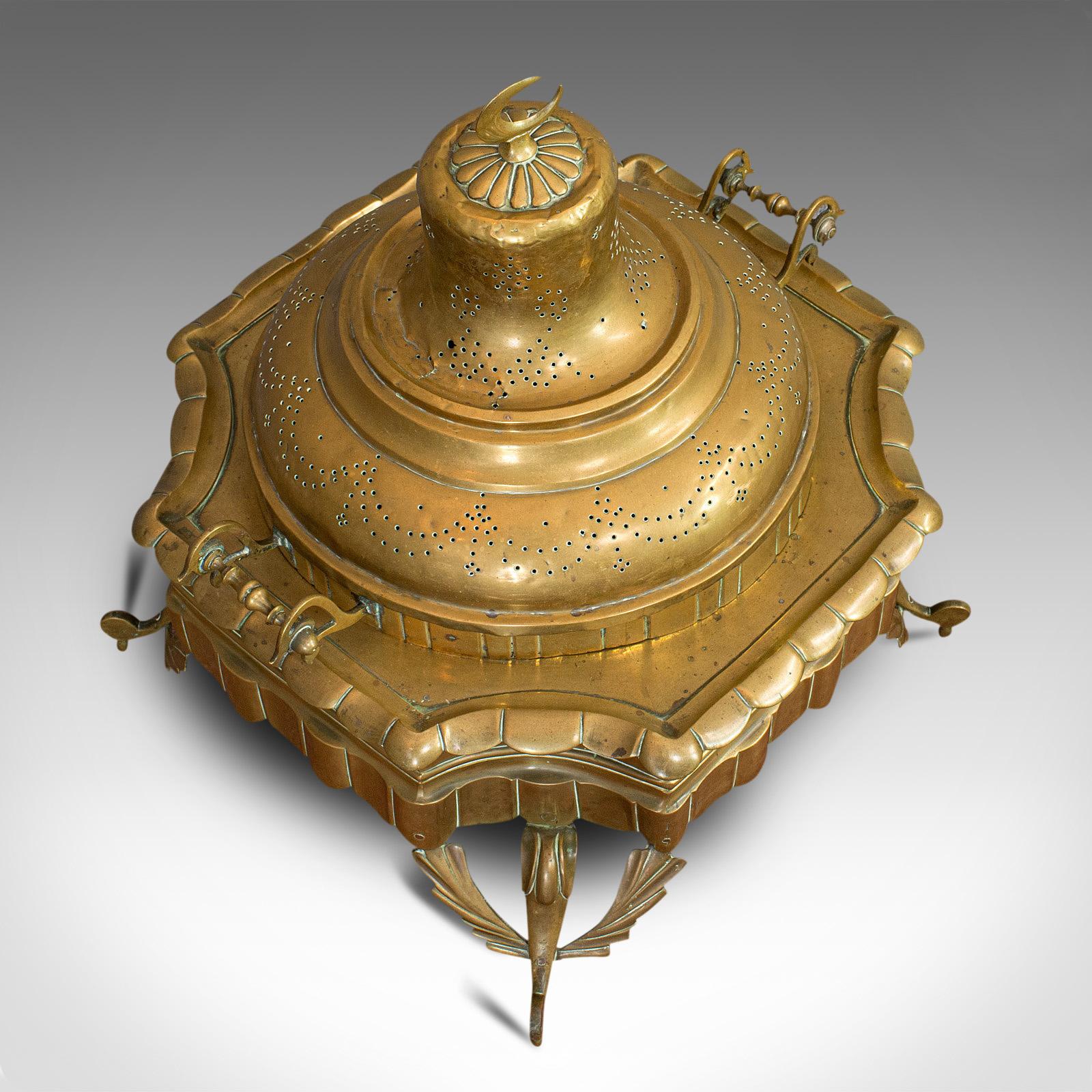 Hand-Crafted Large Antique Islamic Fire Pit, Arabic, Brass, Ceremonial Brazier, circa 1900