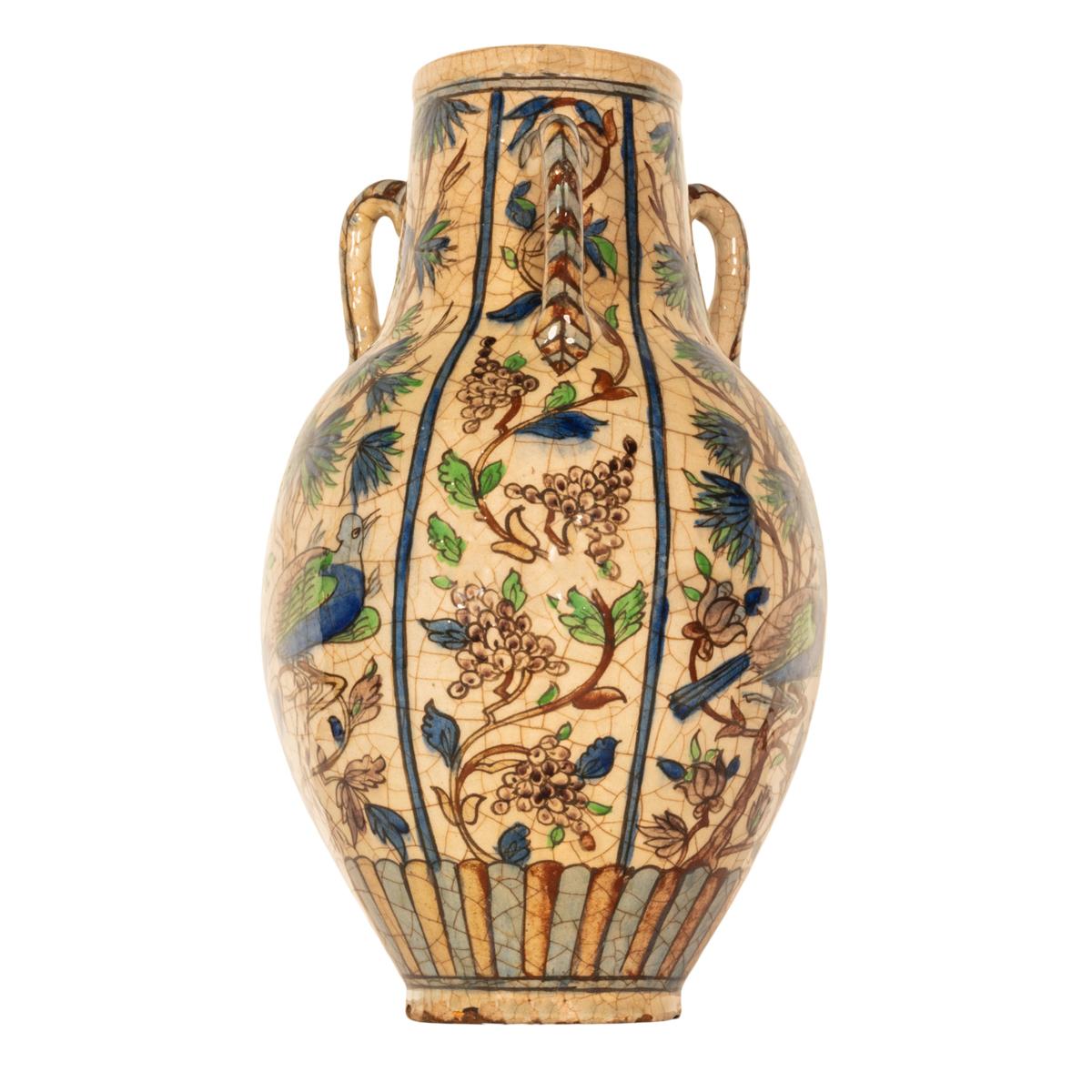 Large Antique Islamic Qajar Persian Ottoman Iznik Kutahya Pottery Vase 1850 7