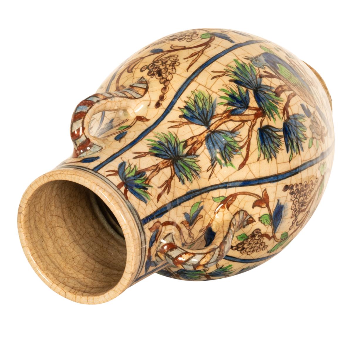 Large Antique Islamic Qajar Persian Ottoman Iznik Kutahya Pottery Vase 1850 9