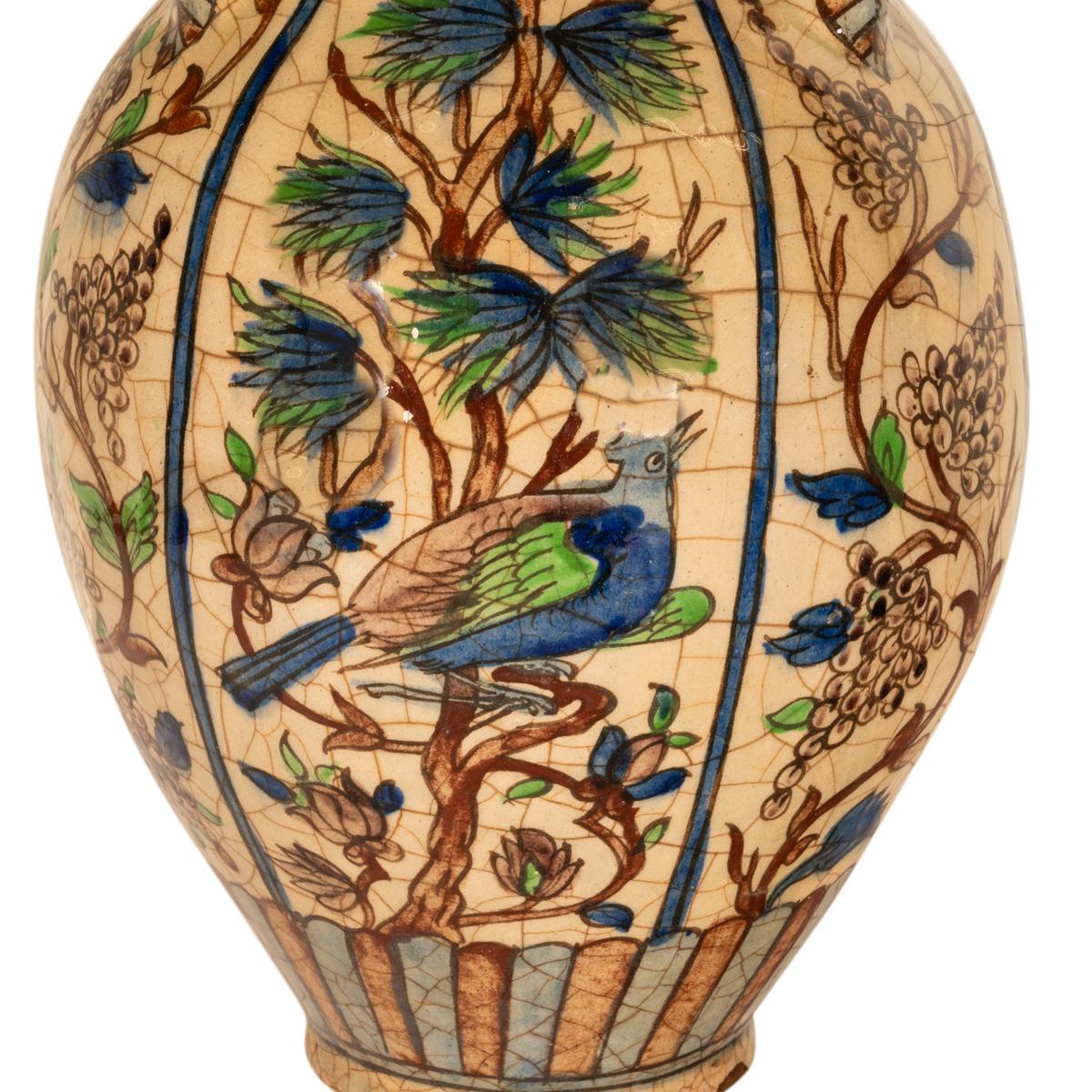 Large Antique Islamic Qajar Persian Ottoman Iznik Kutahya Pottery Vase 1850 11