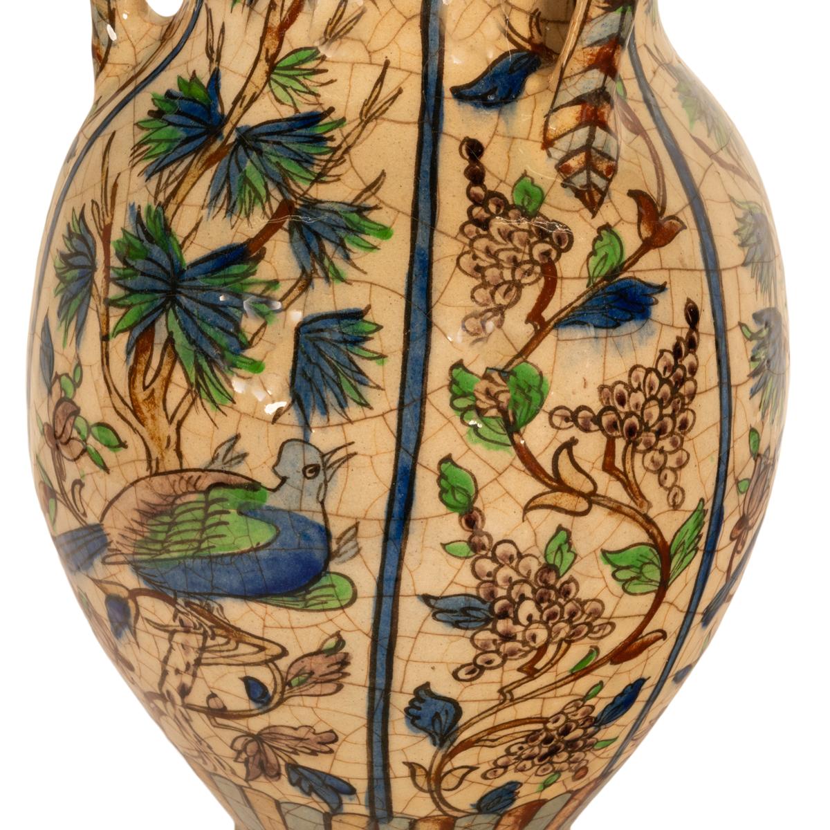 Large Antique Islamic Qajar Persian Ottoman Iznik Kutahya Pottery Vase 1850 12