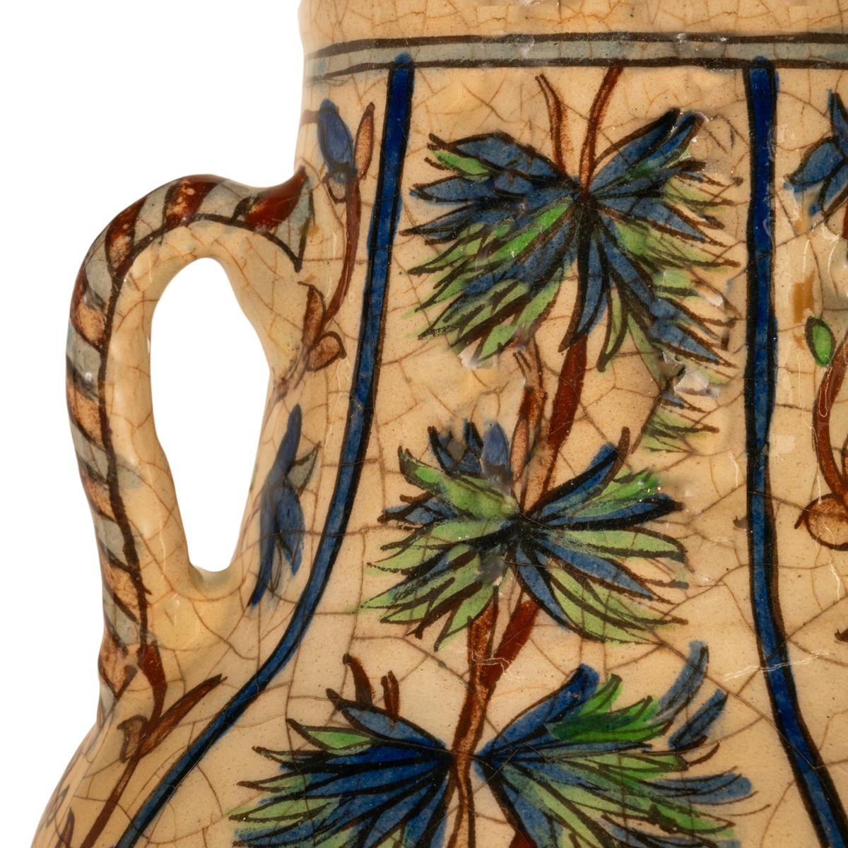 Large Antique Islamic Qajar Persian Ottoman Iznik Kutahya Pottery Vase 1850 13
