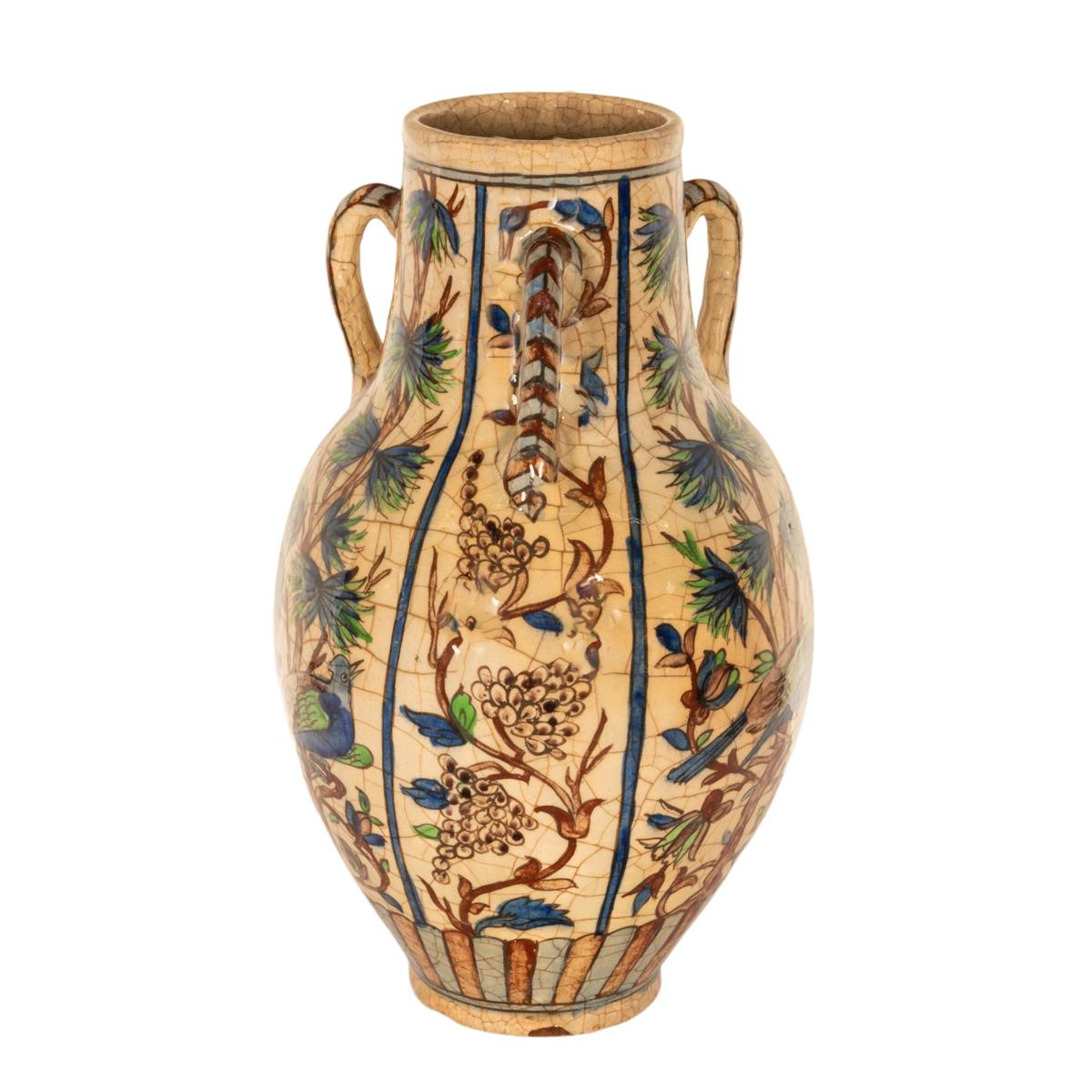 Large Antique Islamic Qajar Persian Ottoman Iznik Kutahya Pottery Vase 1850 1
