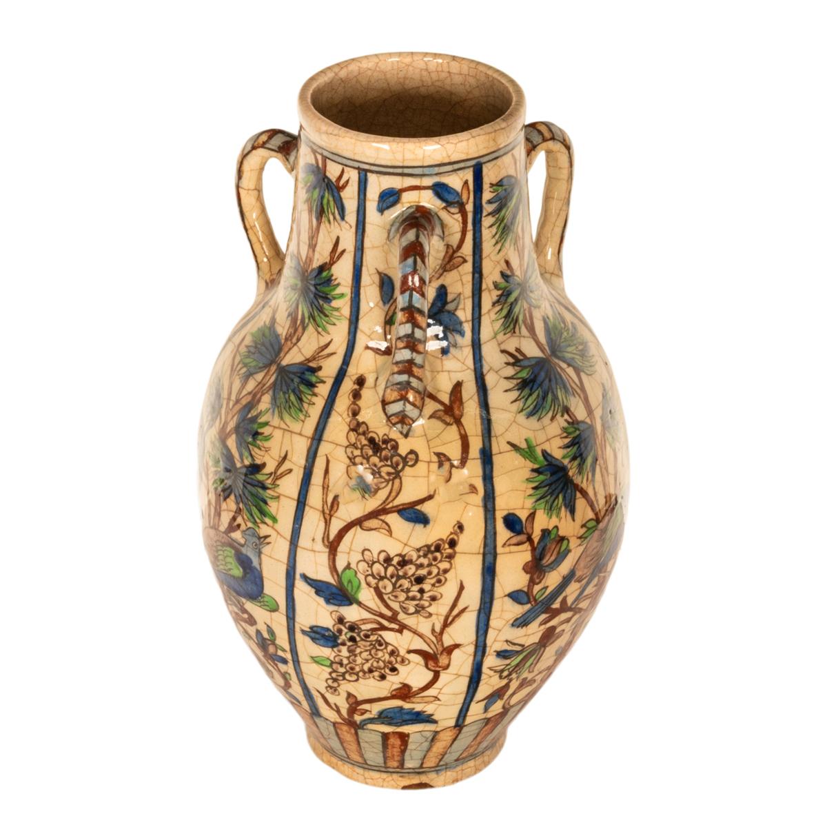 Large Antique Islamic Qajar Persian Ottoman Iznik Kutahya Pottery Vase 1850 3