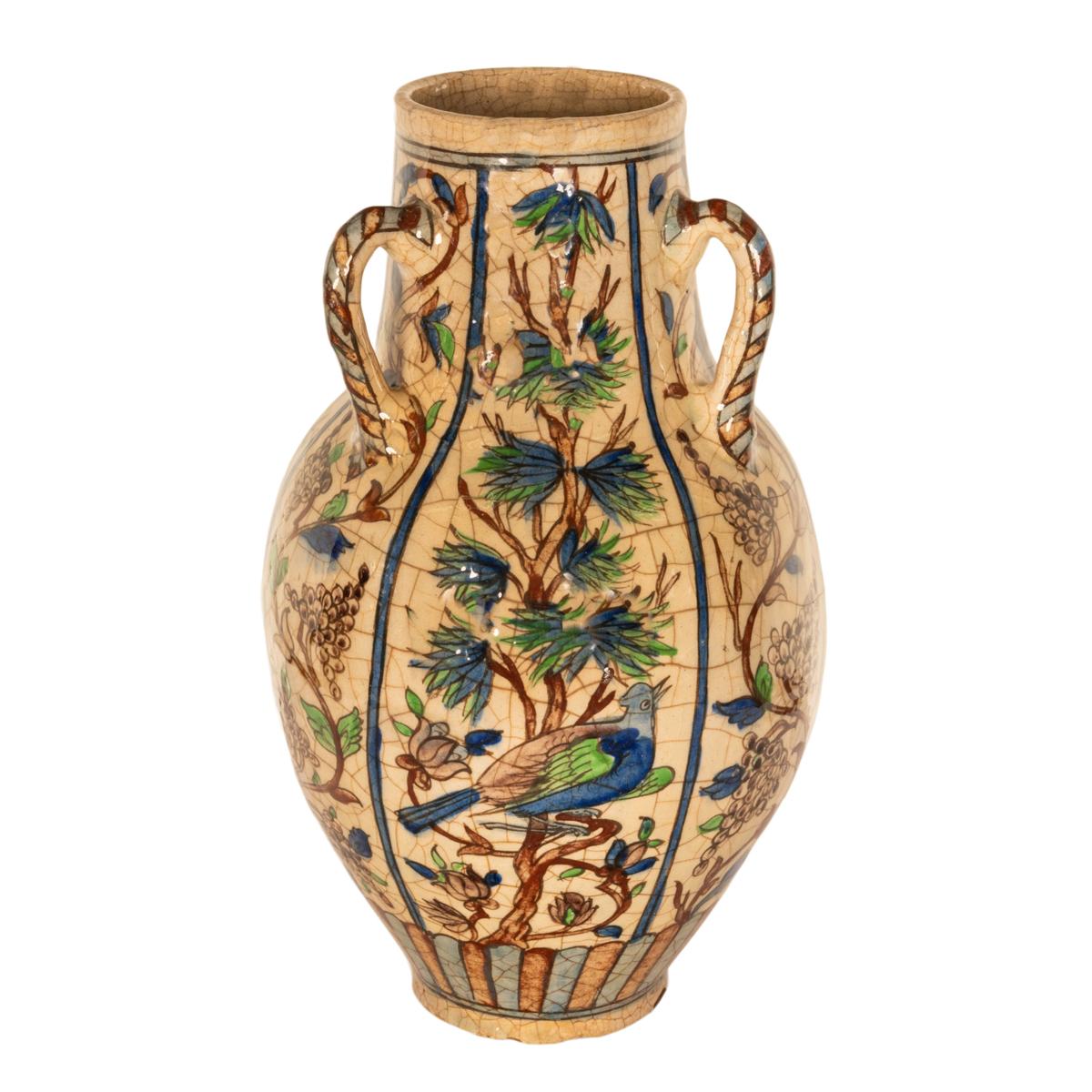 Large Antique Islamic Qajar Persian Ottoman Iznik Kutahya Pottery Vase 1850 4