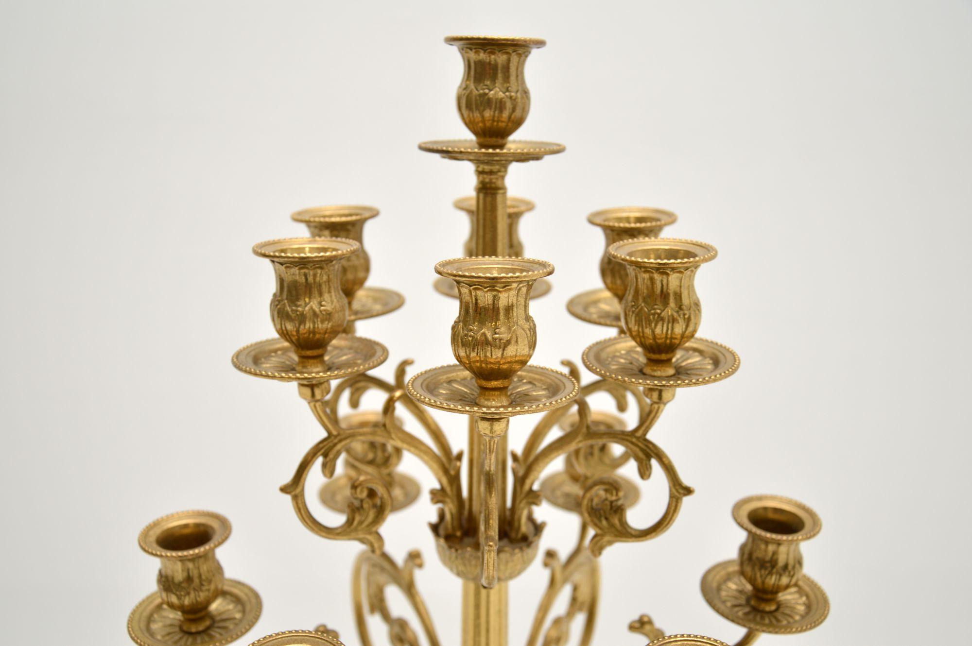 20th Century Large Antique Italian Brass Candelabra