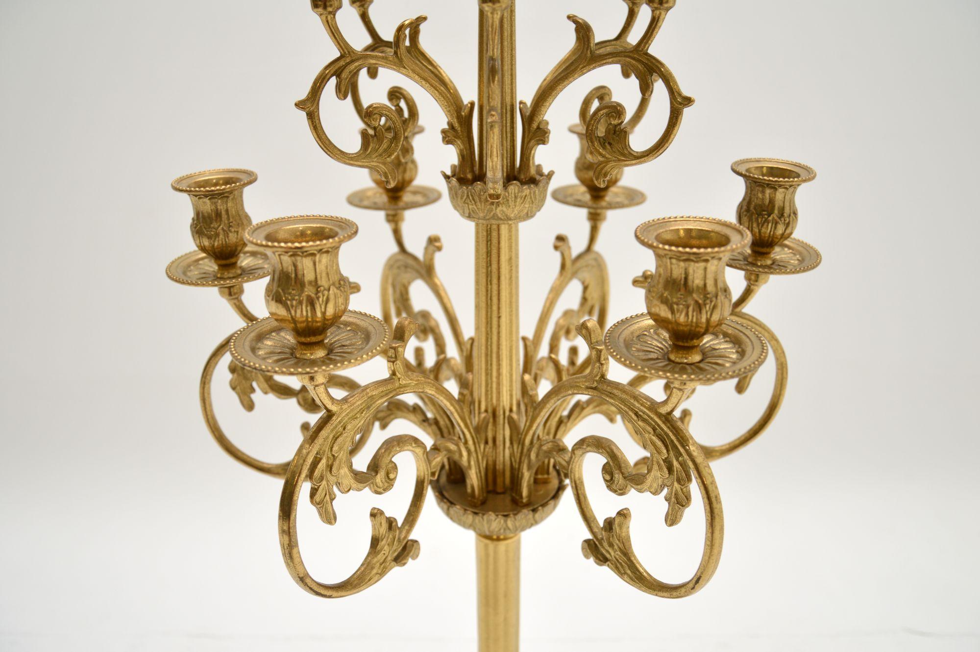 Large Antique Italian Brass Candelabra 1