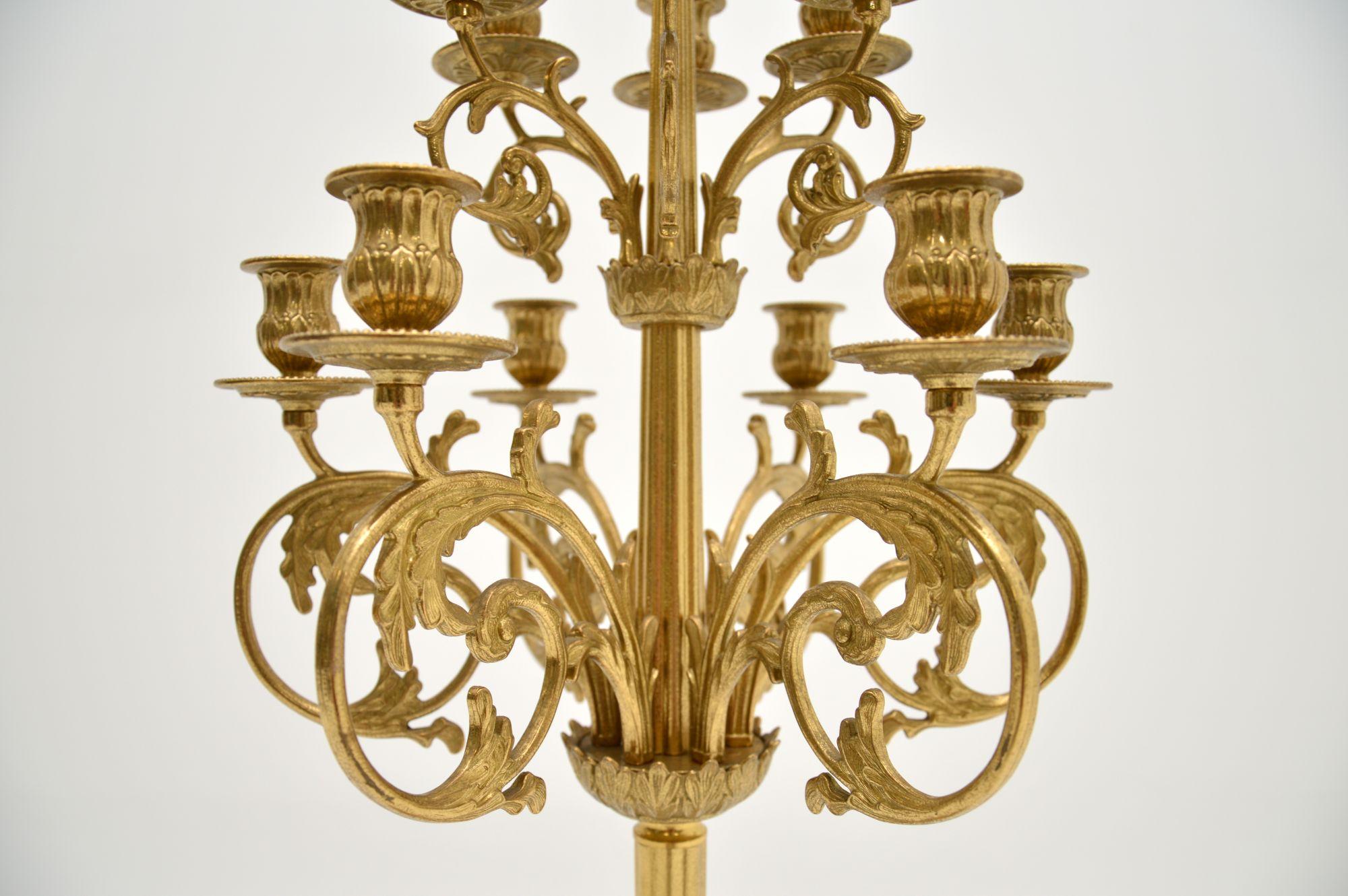 Large Antique Italian Brass Candelabra 3