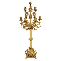 Large Antique Italian Brass Candelabra