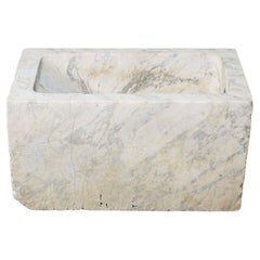 Large Antique Italian Carrara Marble Trough